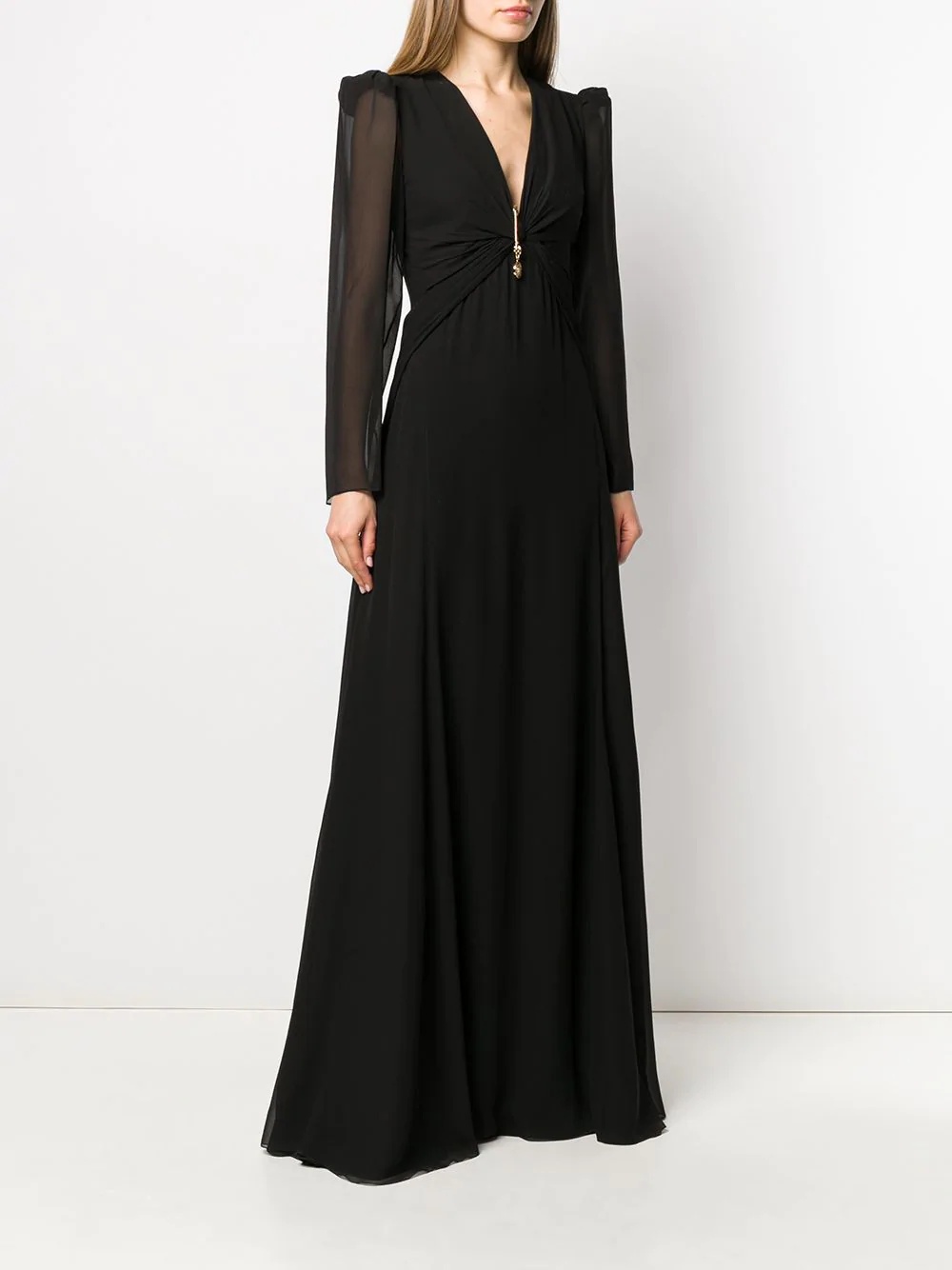 draped safety pin long dress - 3