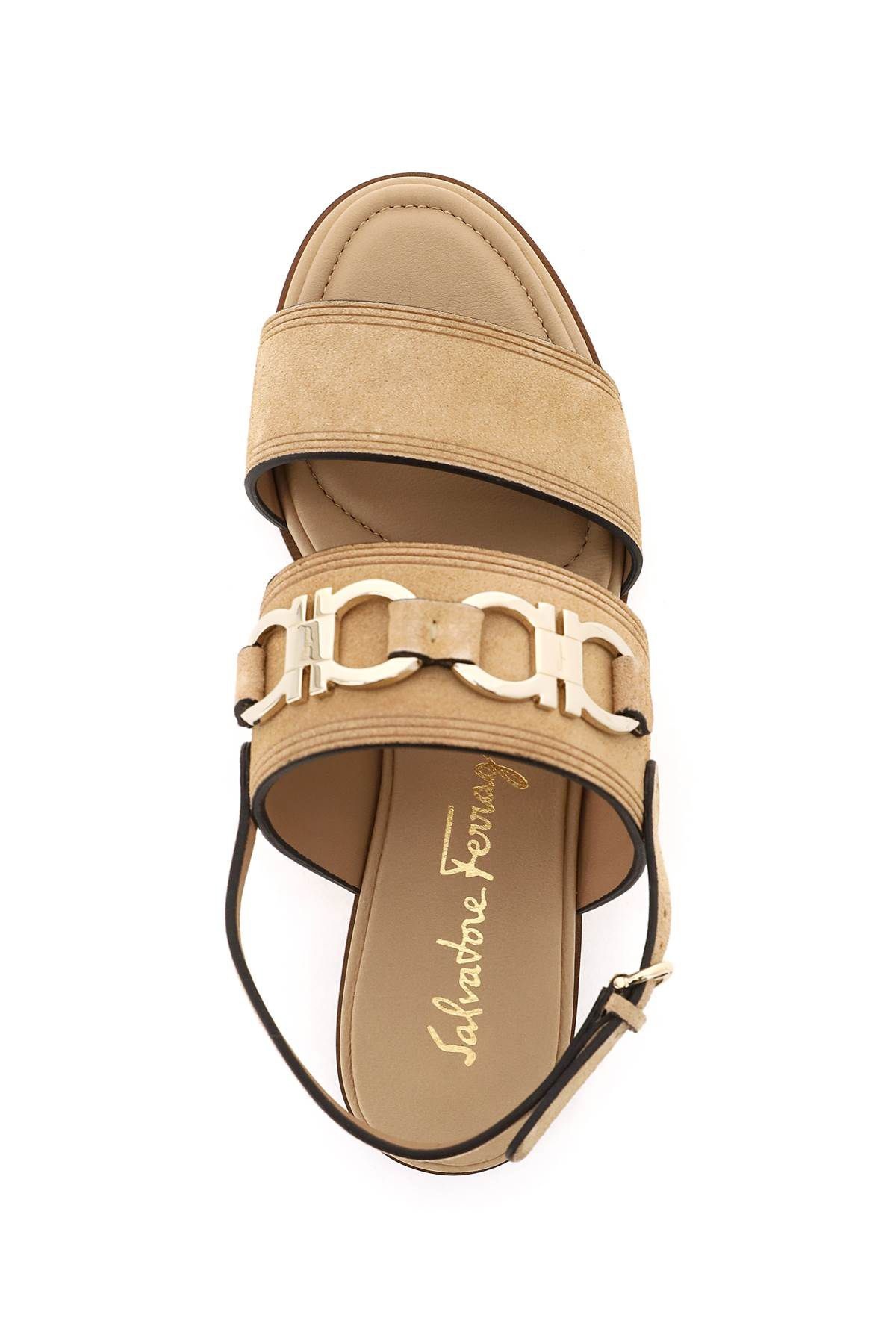 SUEDE LEATHER GANCINI SANDALS - 3