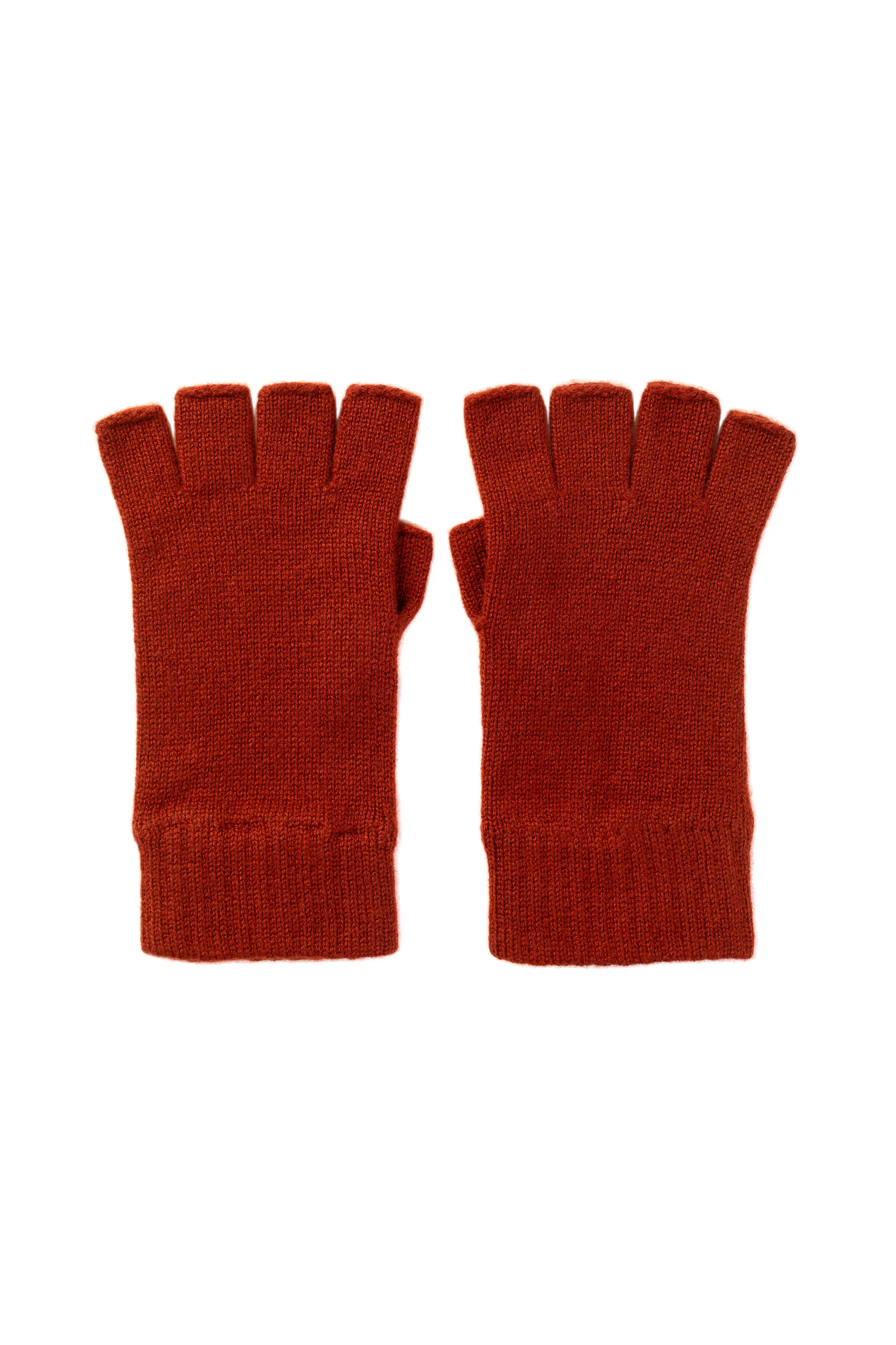 Fingerless Red Cashmere Gloves - 1