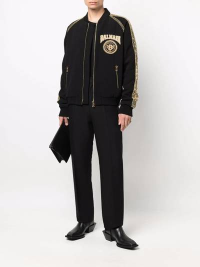 Balmain logo-patch bomber jacket outlook