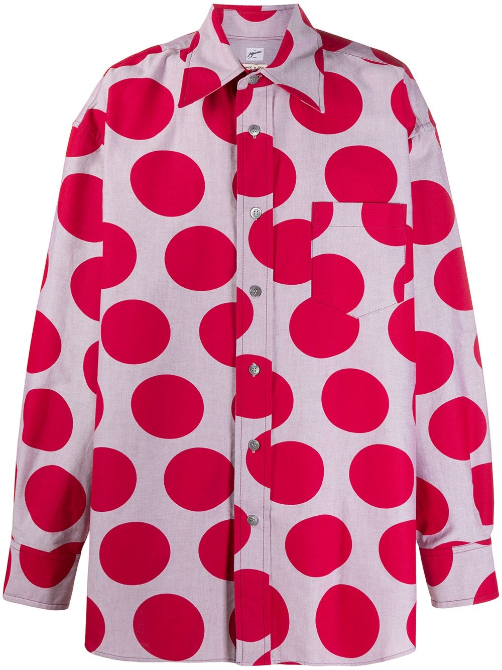 oversized maxi polka-dot shirt - 1