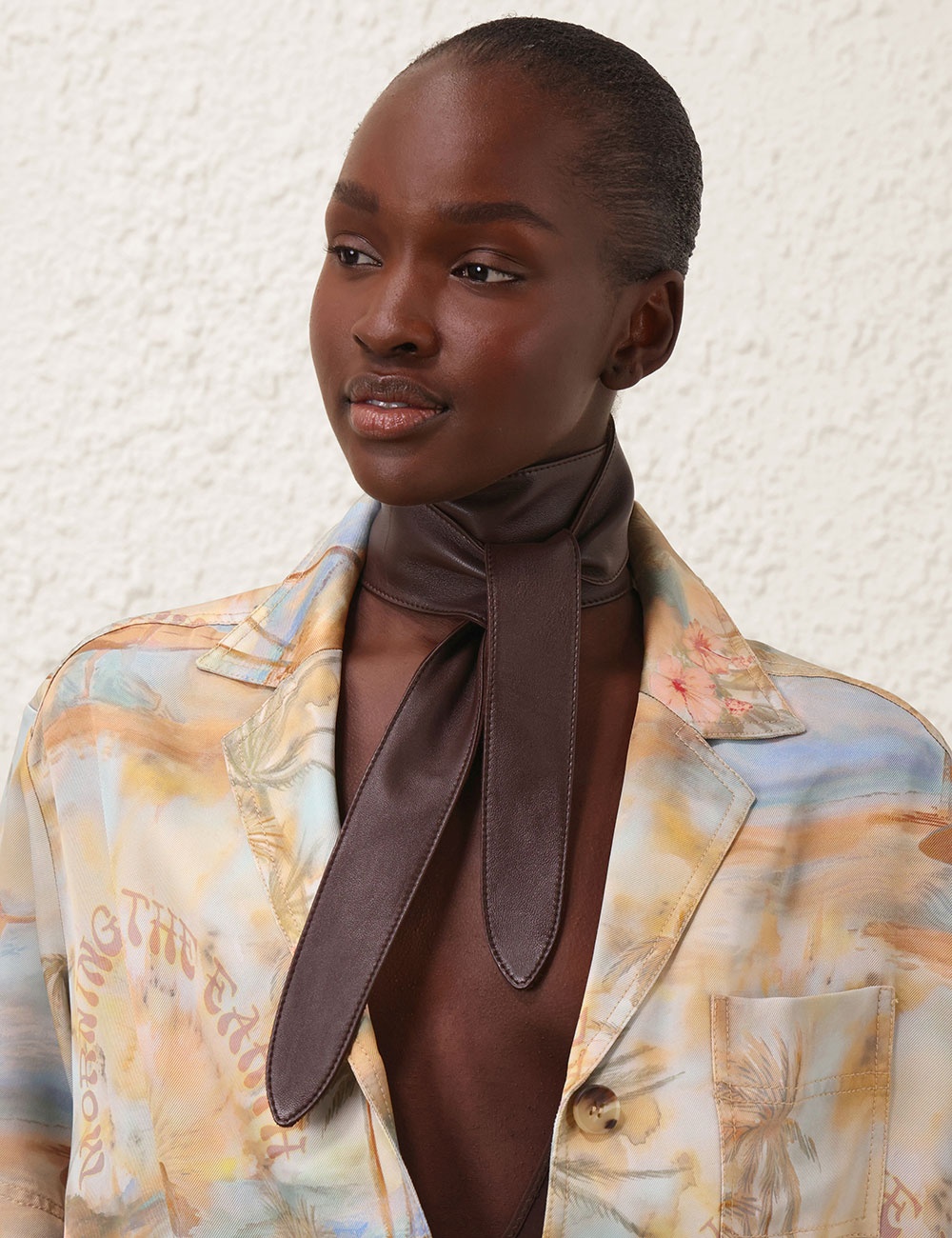 LEATHER NECK SCARF - 2