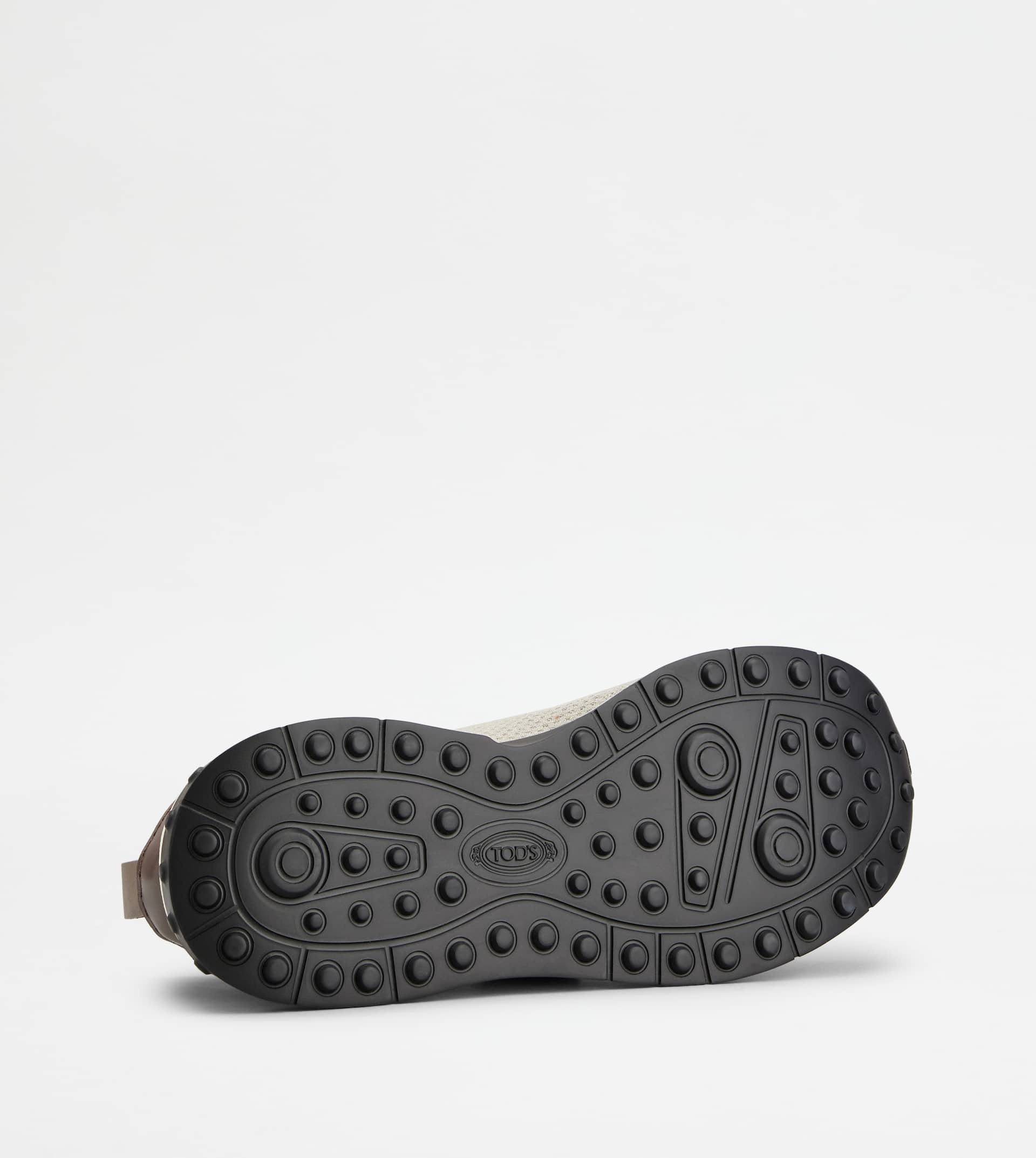 SOCK SNEAKERS IN TECHNICAL FABRIC AND LEATHER - GREY, BROWN - 4