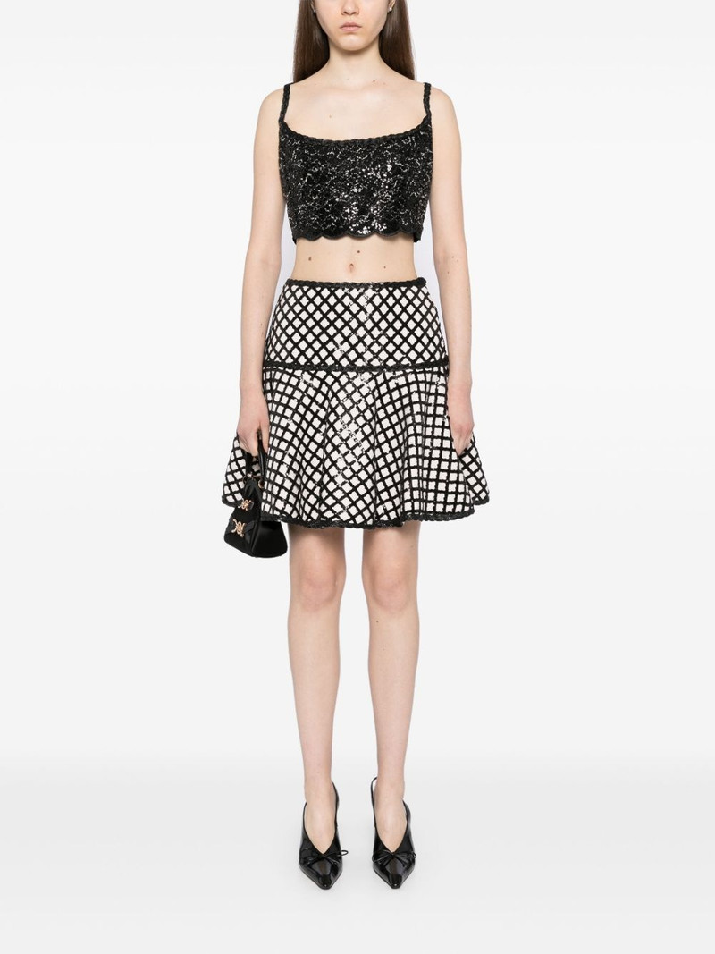 GIAMBATTISTA VALLI sequin-embellishment scallop-hem tank top outlook