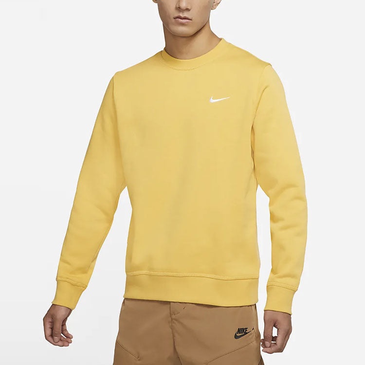 Men's Nike FW21 Solid Color Fleece Lined Stay Warm Pullover Yellow 916609-761 - 4