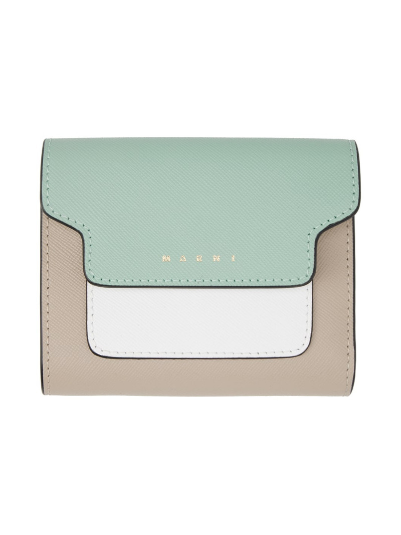 Multicolor Saffiano Leather Trifold Wallet - 1