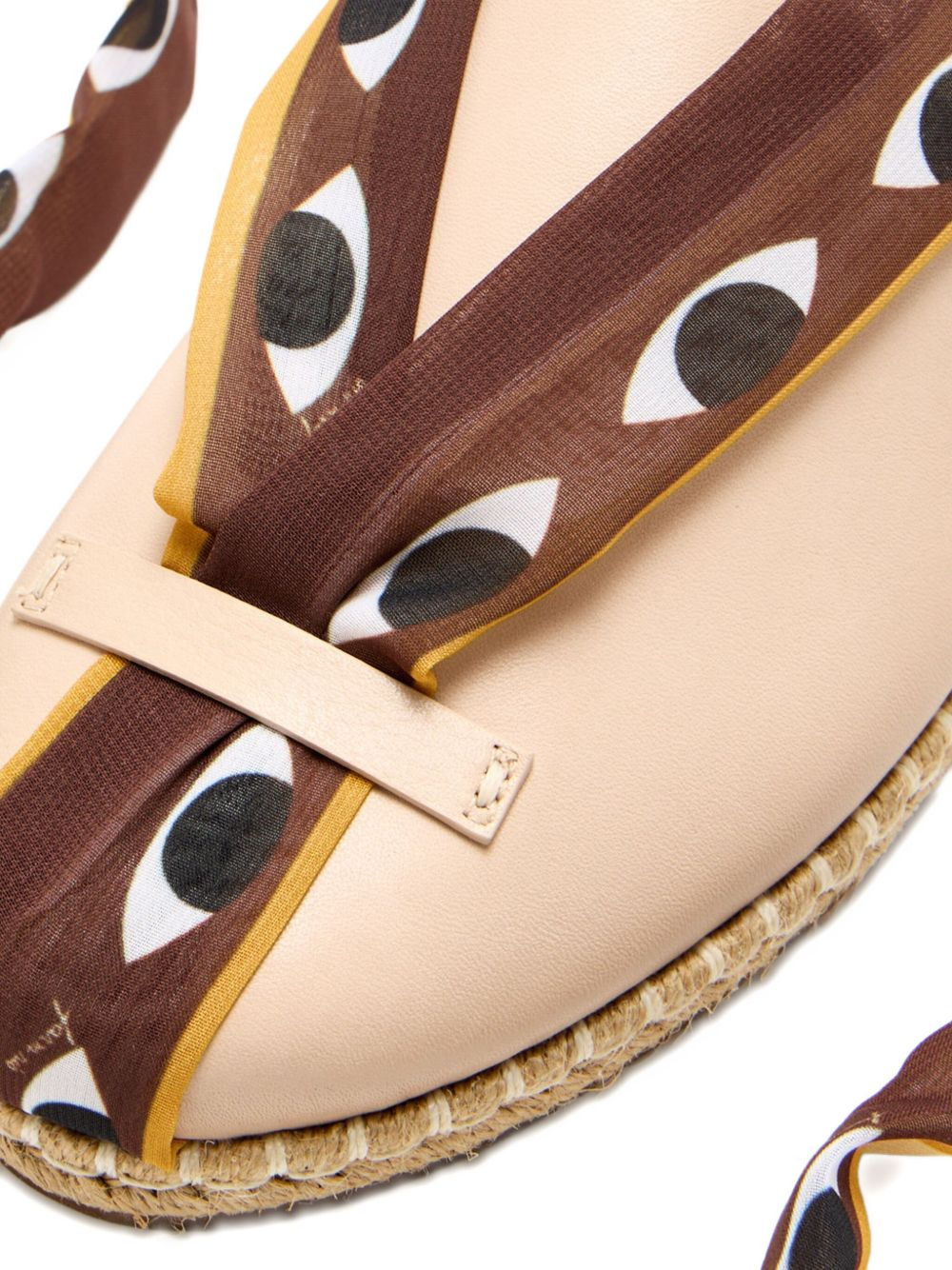 eye-print lace-up flat espadrilles - 3