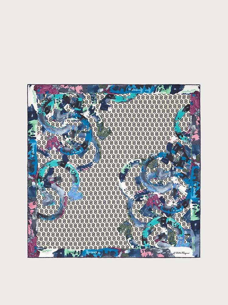 GANCIO S PRINT SILK FOULARD - 1