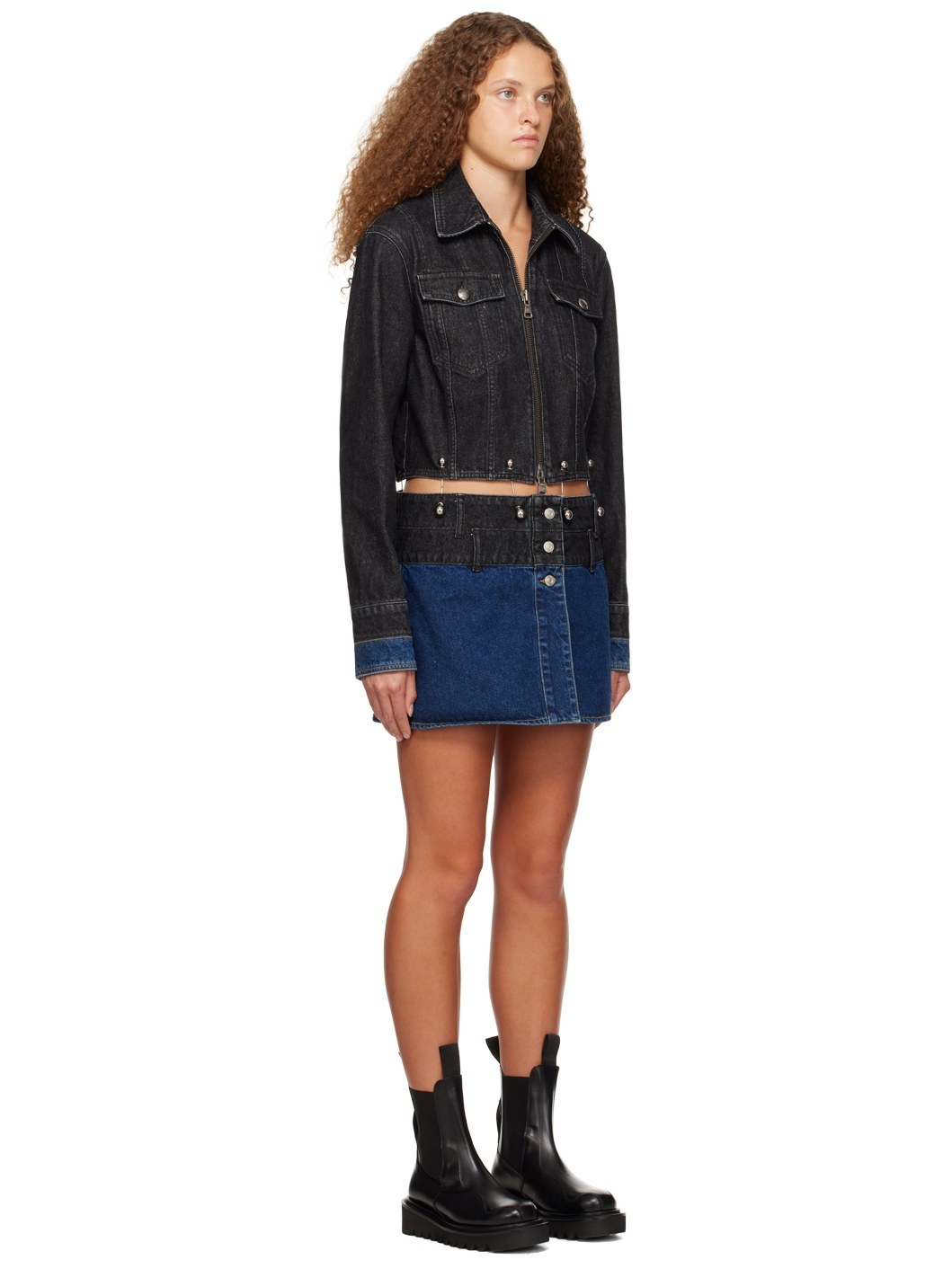 Black & Blue 3-Way Denim Minidress - 2