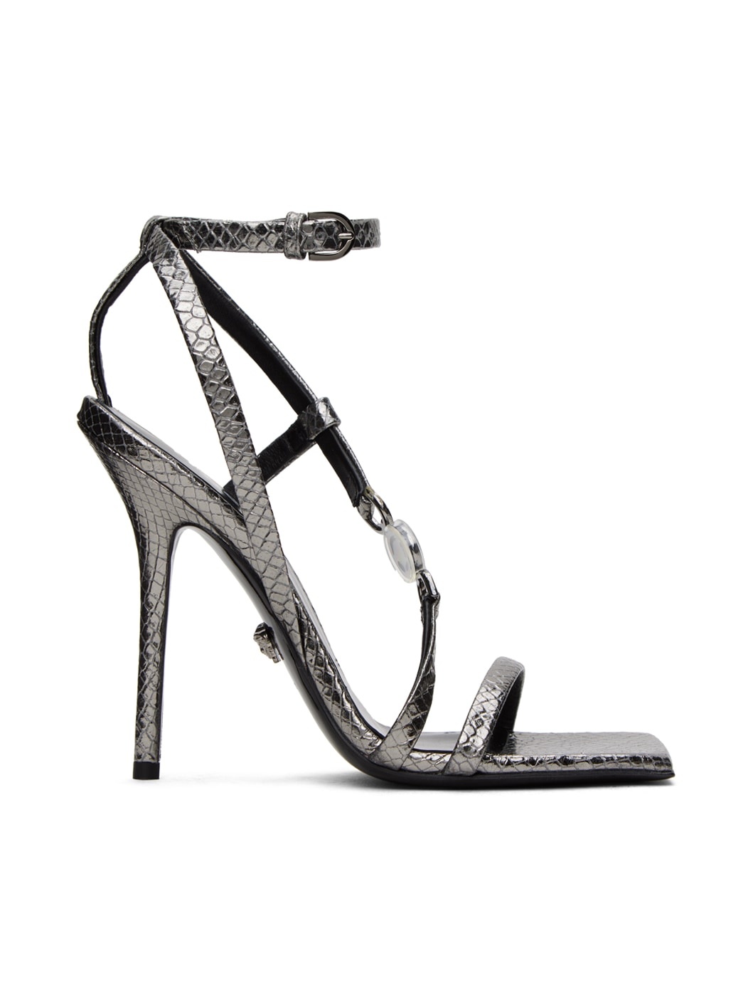 Gunmetal Crystal Medusa '95 Heeled Sandals - 1