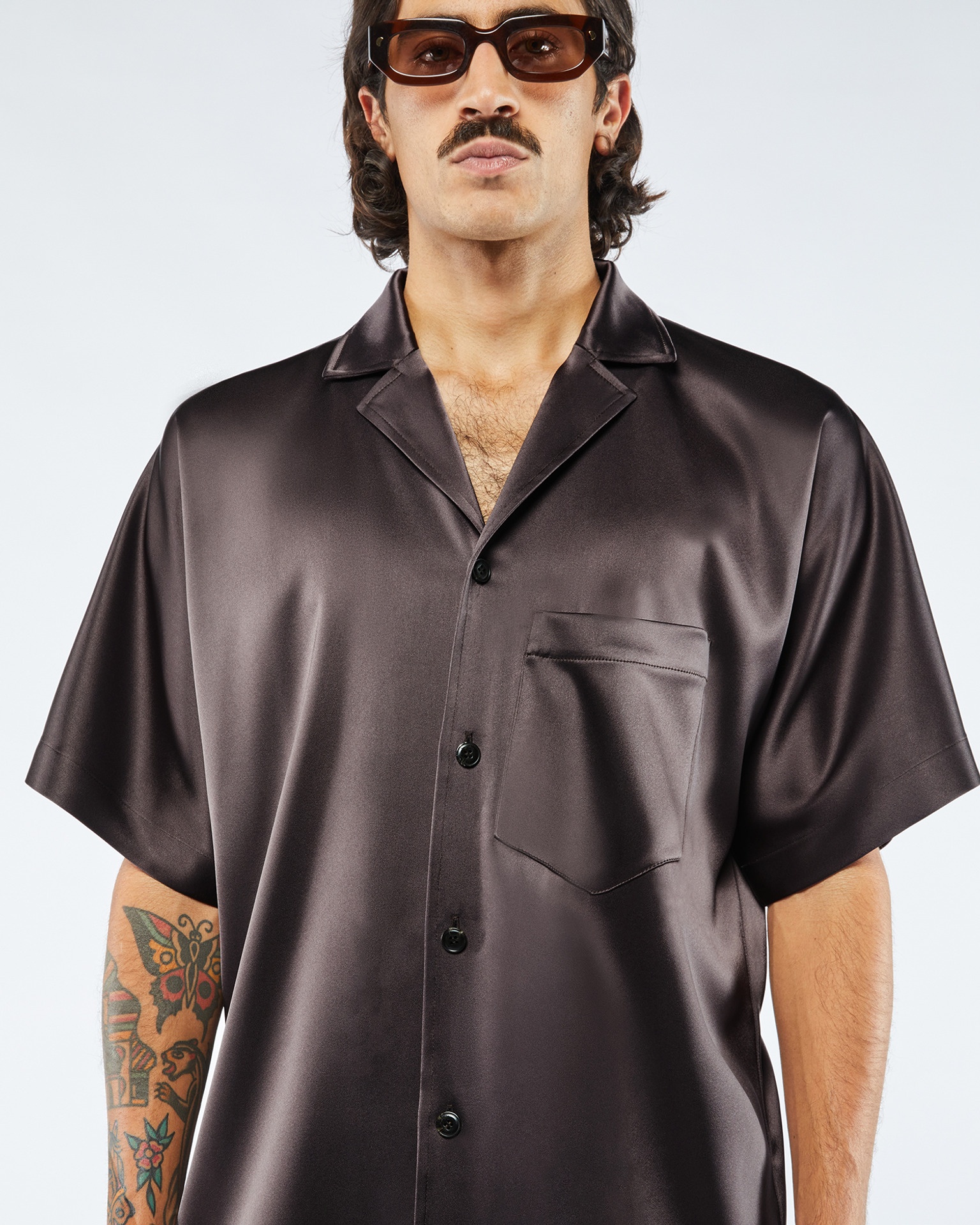 YUKI - Slip satin shirt - Coffee bean - 2