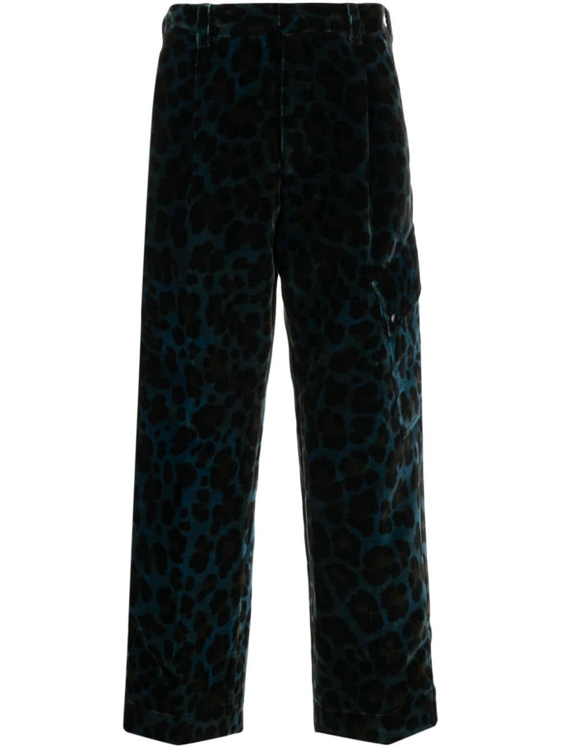 Combine leopard-print cargo trousers 1