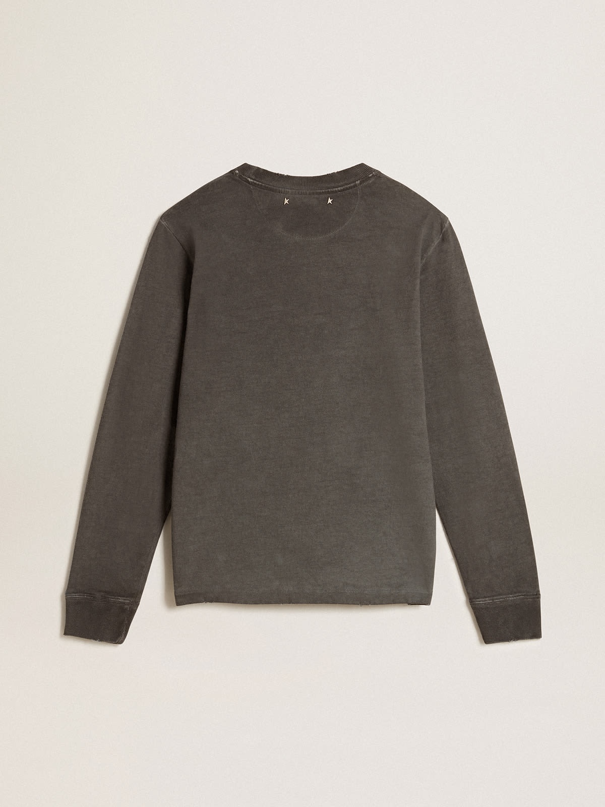 Anthracite cotton T-shirt with print on the front - 6