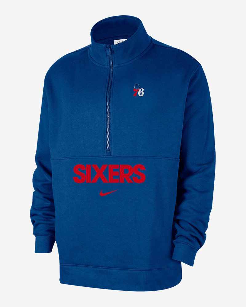 Philadelphia 76ers Club Courtside Men's Nike NBA 1/2-Zip Top 1