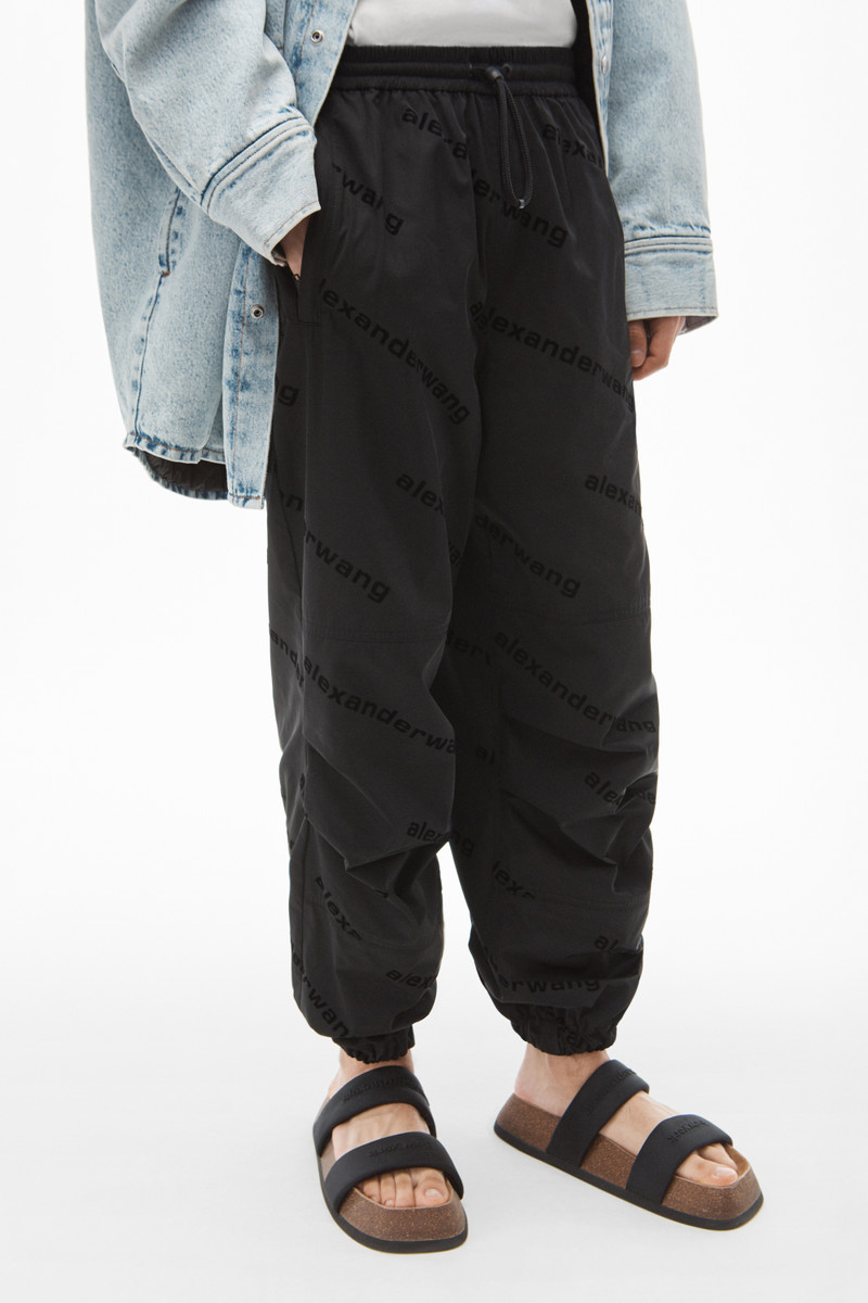 FLOCKED LOGO TRACK PANT IN TAFFETA 4