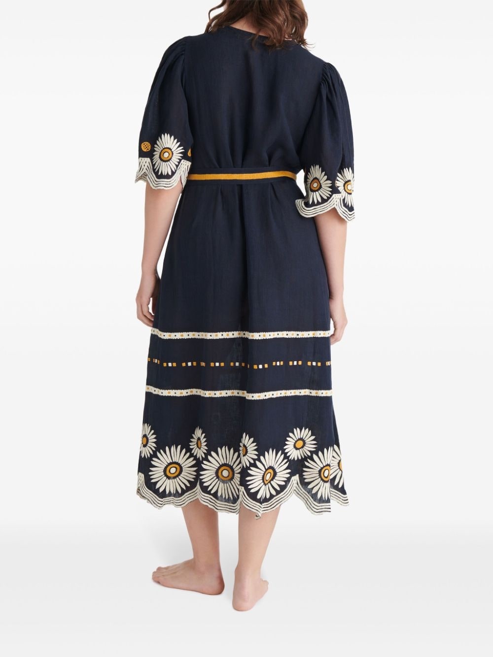 Hortense floral-embroidered linen dress - 3