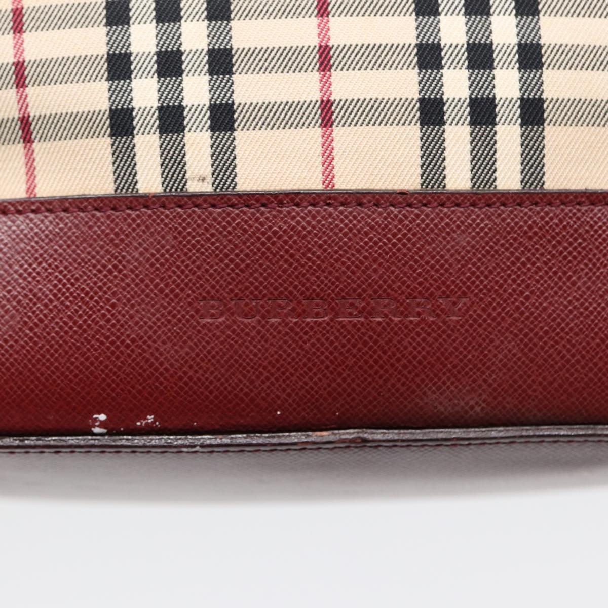 Burberry Nova Check Tote Bag Canvas Leather Beige Bordeaux - 16