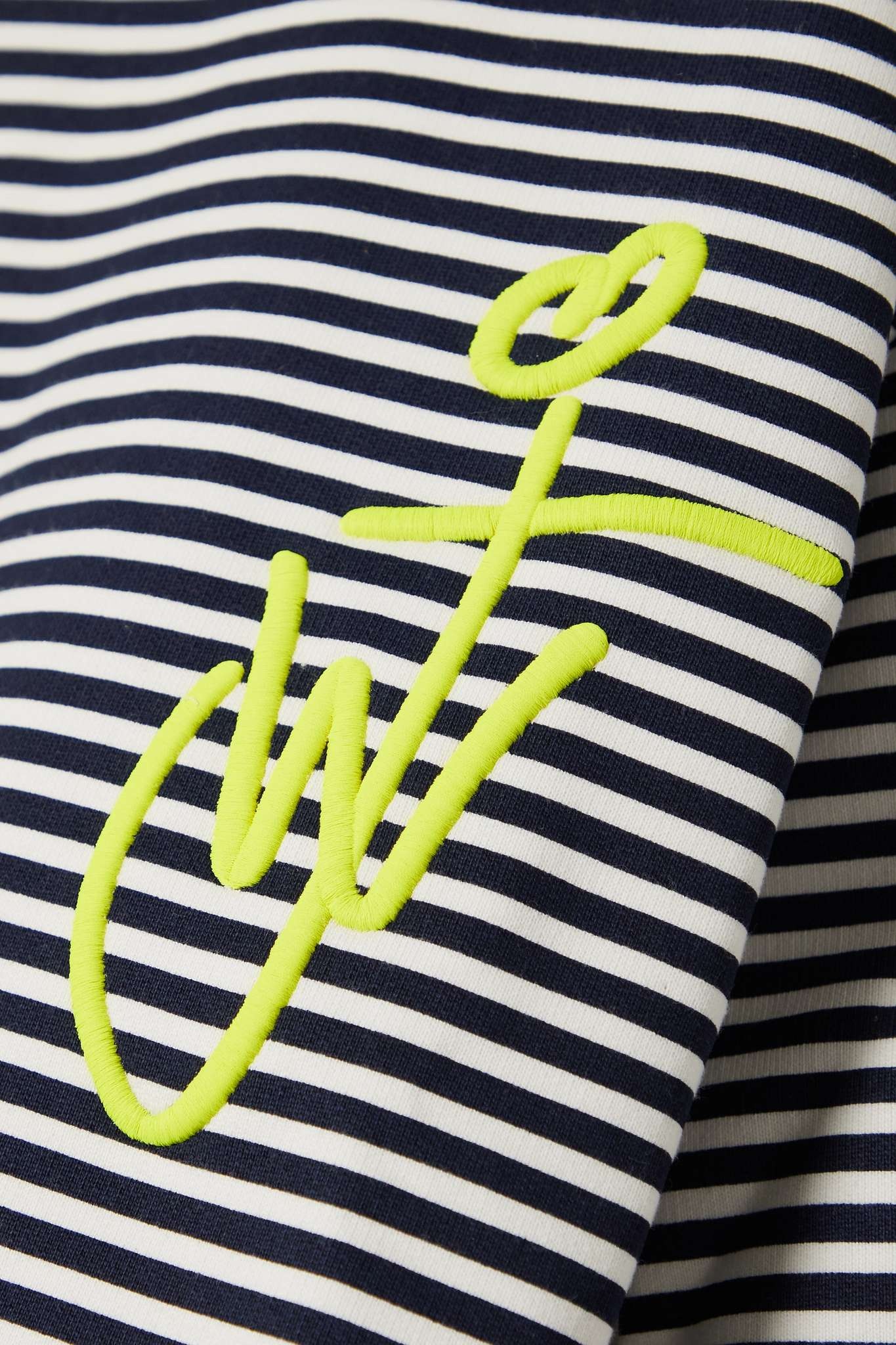 Embroidered striped cotton-jersey T-shirt - 4