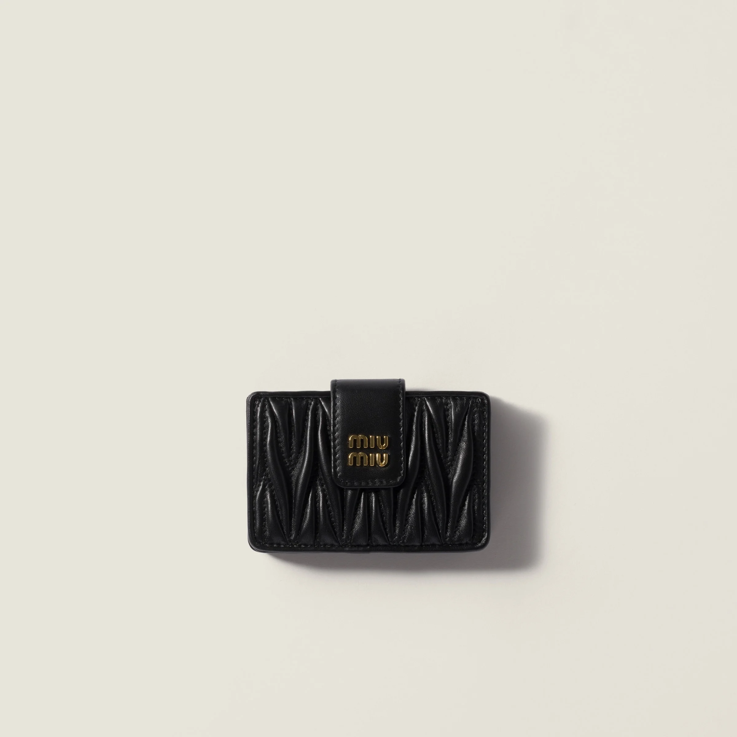 Matelassé nappa leather card holder - 1