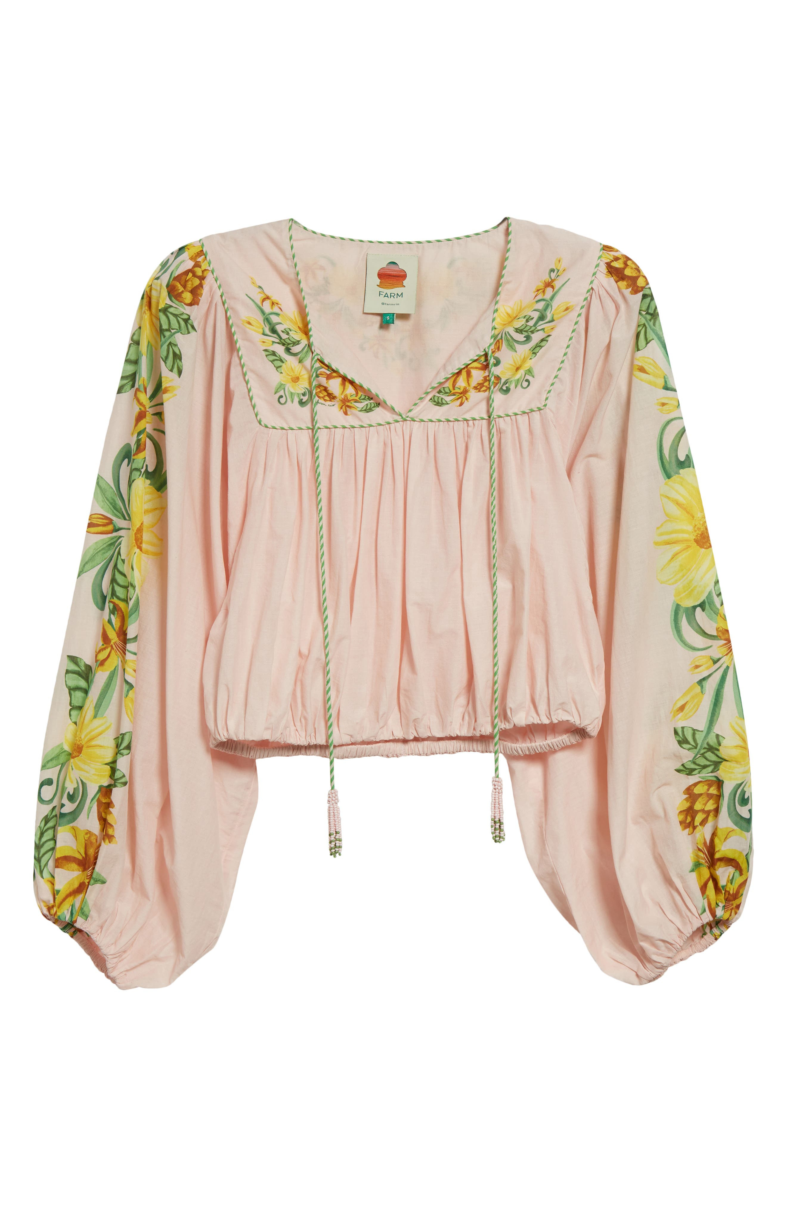 FARM Rio Botanical Beauty Placed Floral Cotton Top in Pink at Nordstrom - 6