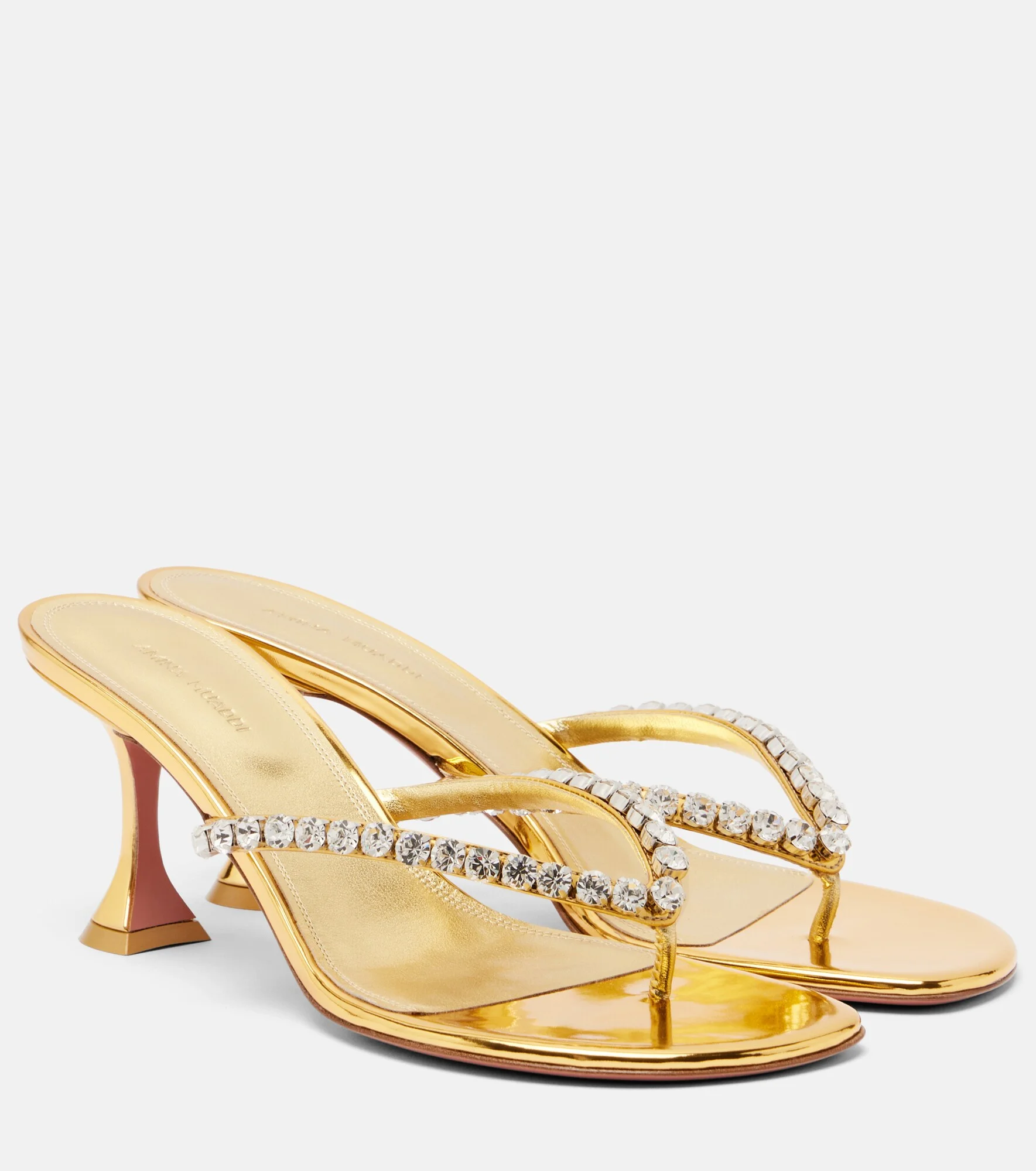 Gigi embellished leather thong sandals - 1