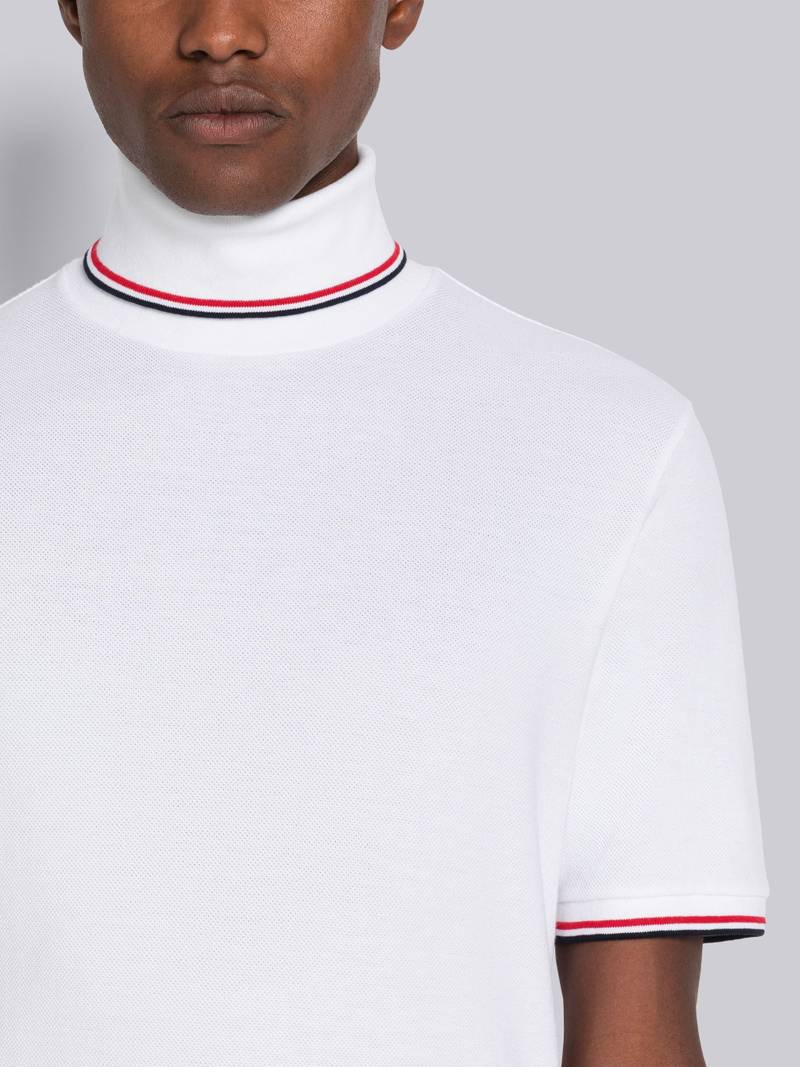 Classic Pique Stripe Short Sleeve Turtleneck 5