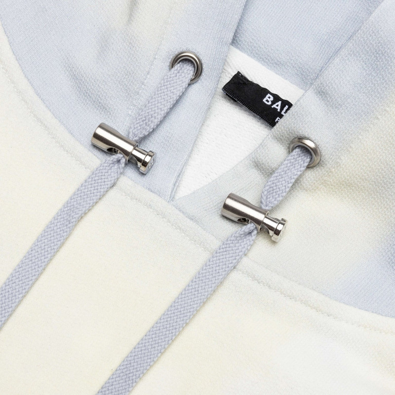 BALMAIN WATERCOLOR BALMAIN HOODIE - BLEU CLAIR/BLANC/JAUNE PALE 3
