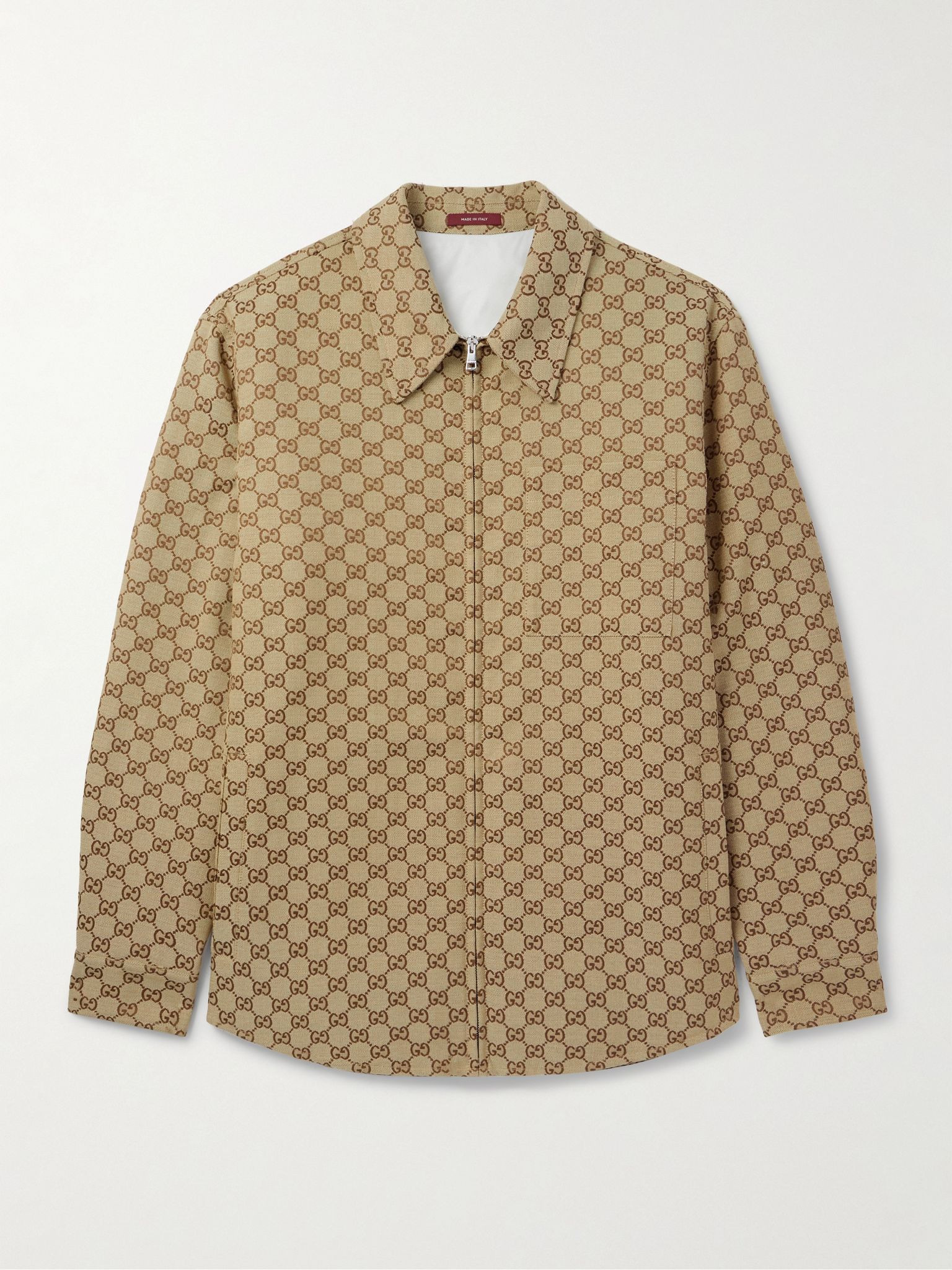 Padded Monogrammed Cotton-Blend Canvas Blouson Jacket Neutral - 1