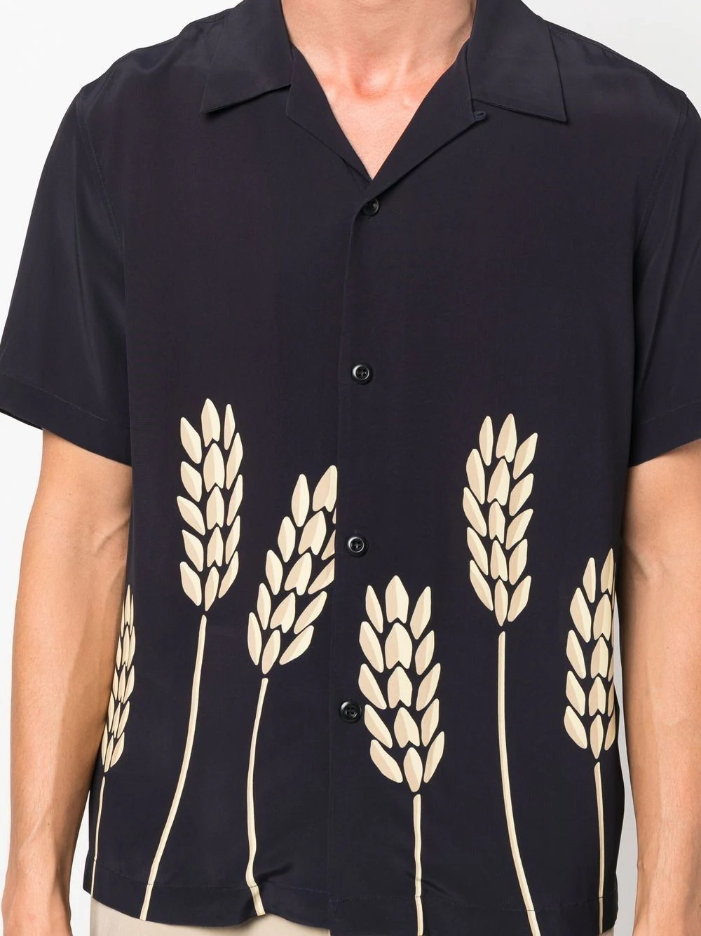 wheat-print short-sleeved shirt - 5