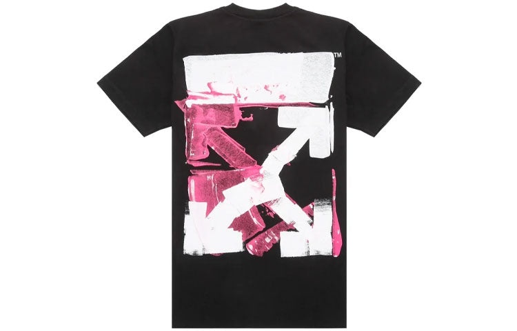 Off-White Arrow Pattern Round Neck Tee 'Black White Pink' OMAA027F21JER0171032 - 2