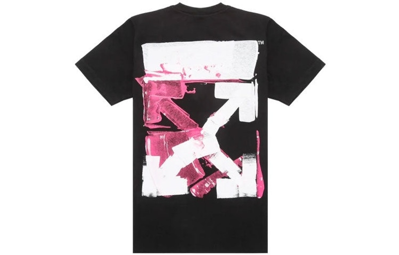 Off-White Off-White Arrow Pattern Round Neck Tee 'Black White Pink' OMAA027F21JER0171032 outlook