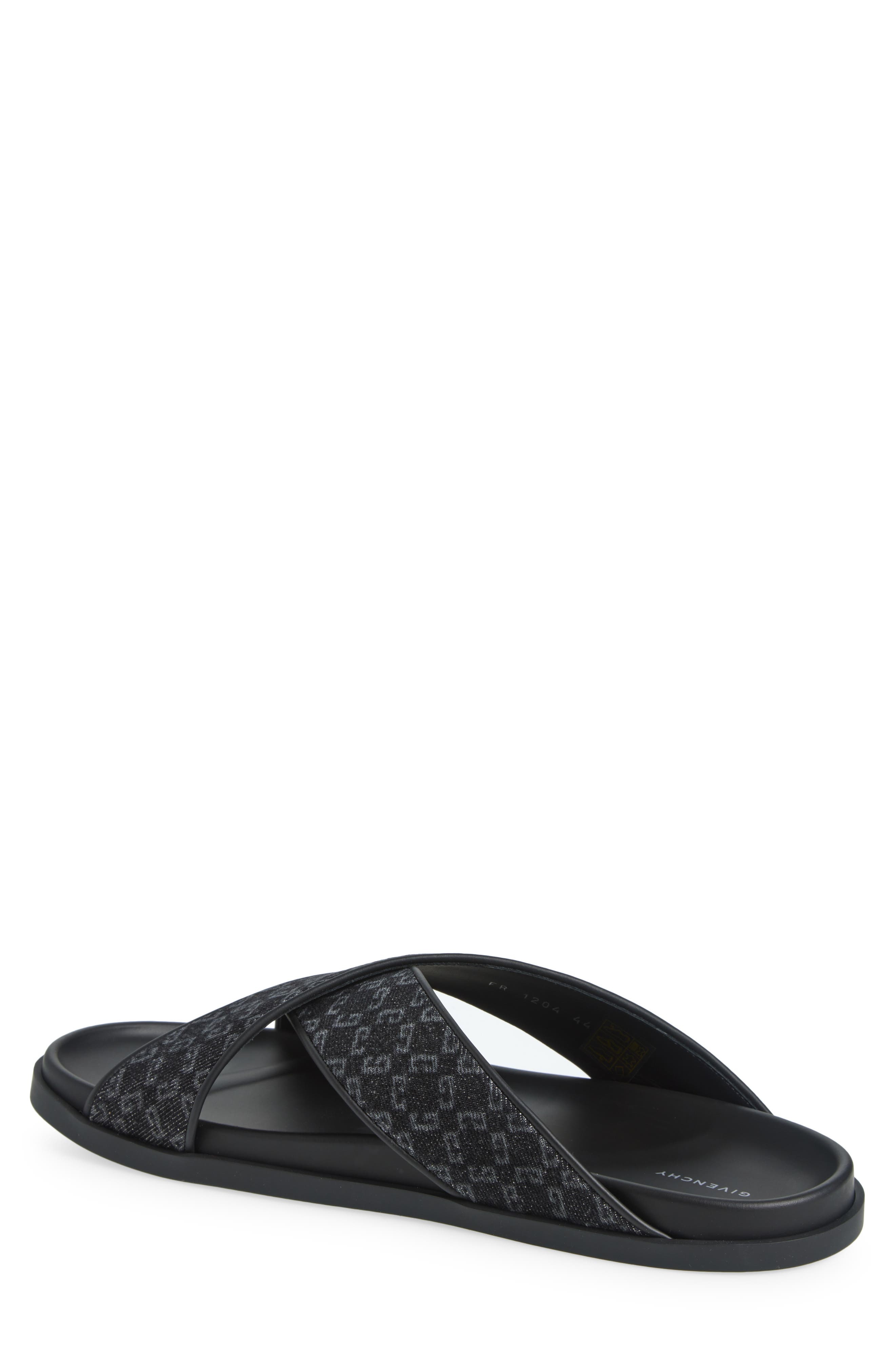 Givenchy Monogram 72 Cross Strap Slide Sandal in Black at Nordstrom - 2