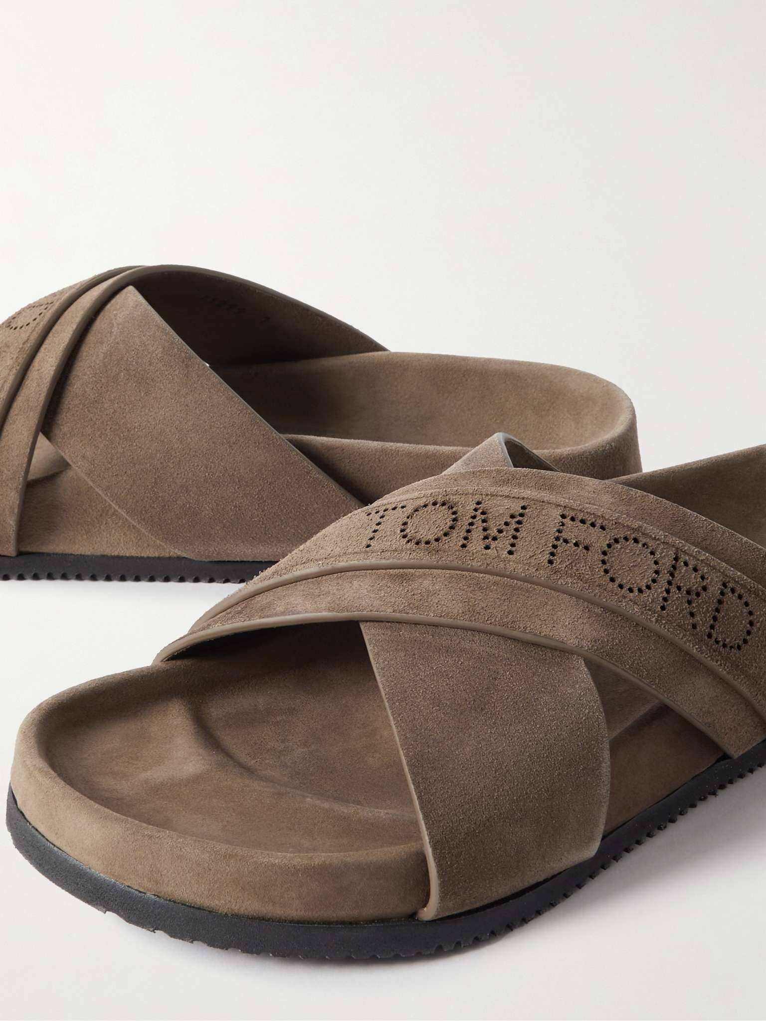 Wicklow Perforated Suede Slides - 7