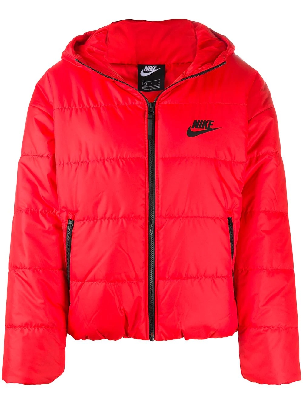 Swoosh logo printed puffer jacket - 1