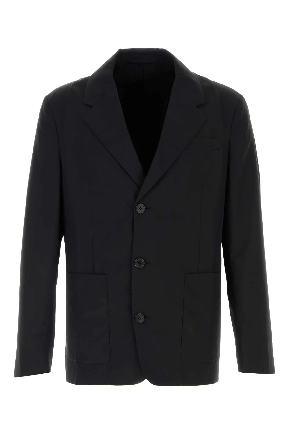 Prada Men Black Wool Blend Blazer - 1