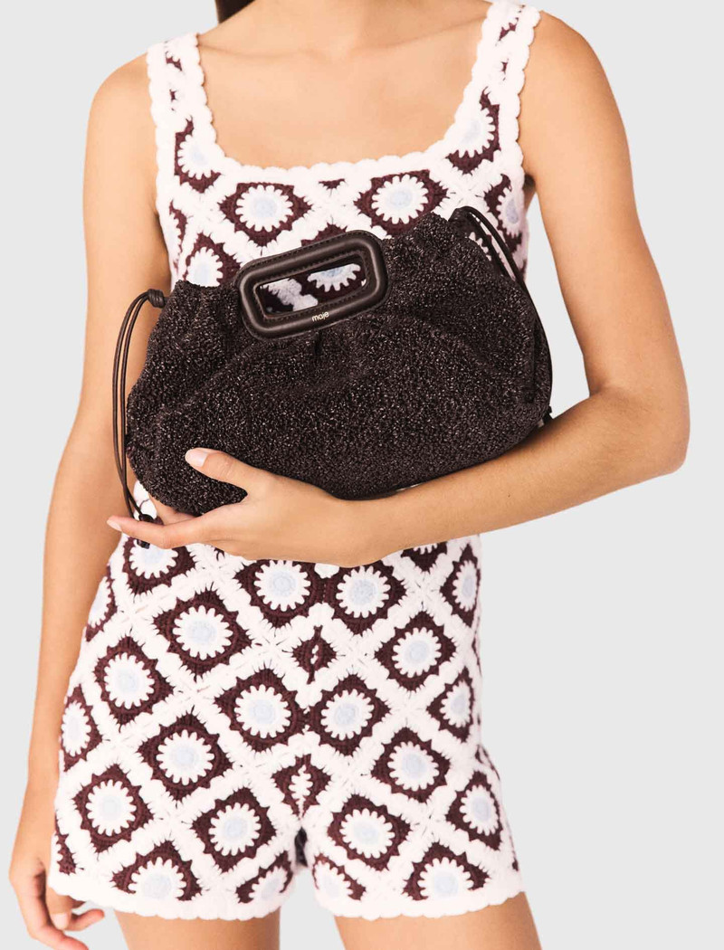 Mipli bouclé effect clutch bag 9