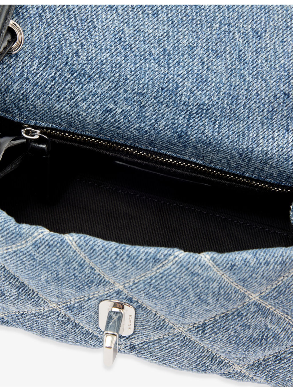 The Quilted Mini Denim Shoulder Bag - 5