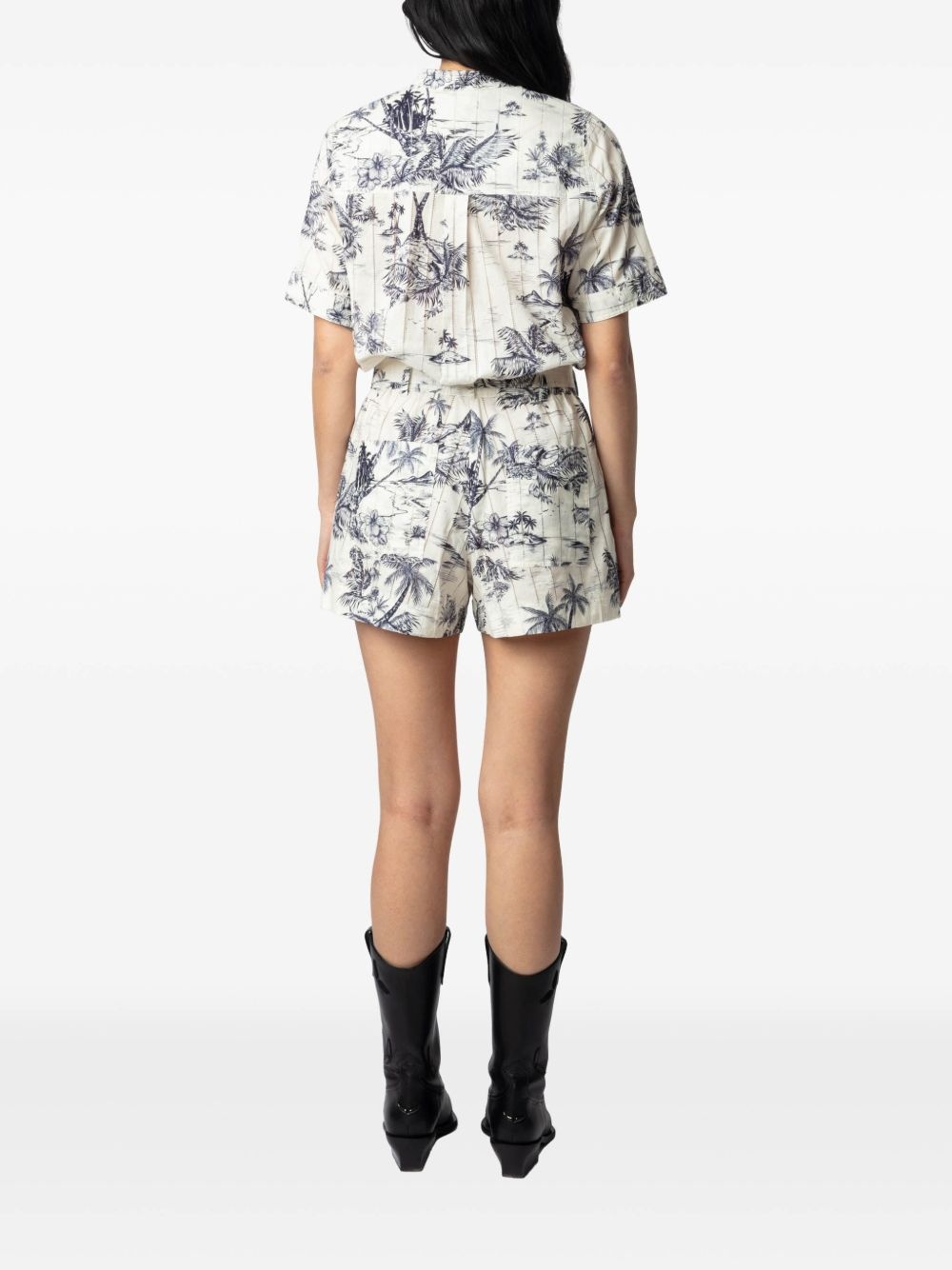 Tropical Island-print playsuit - 3