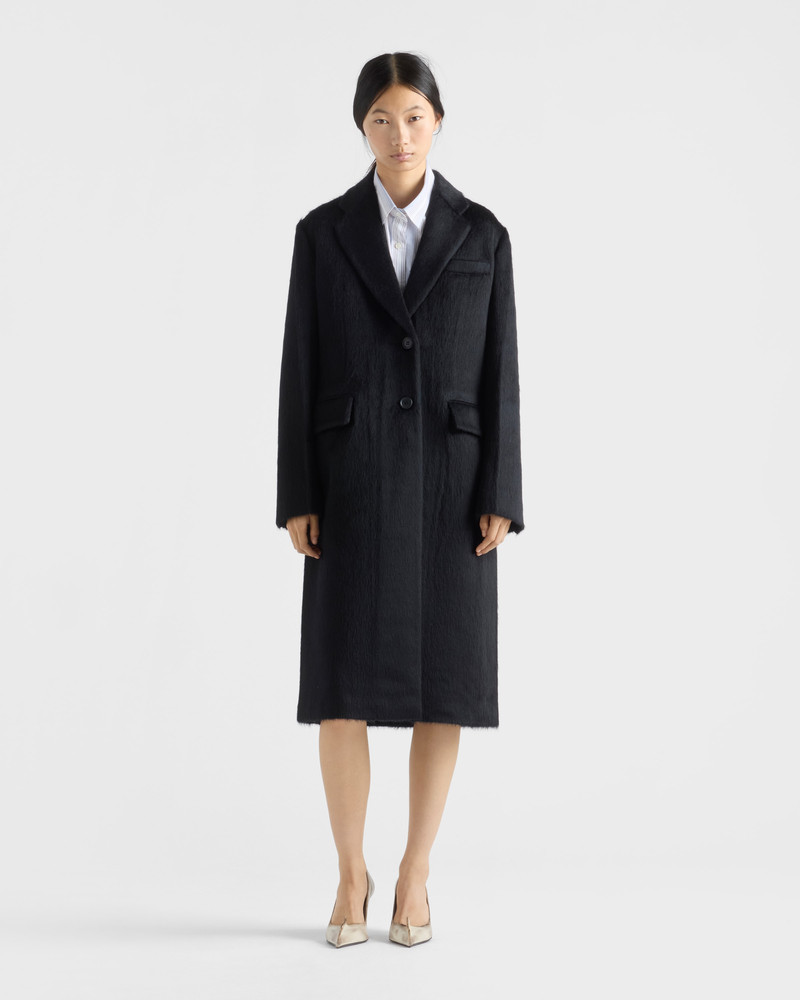Prada Single-breasted velour coat outlook