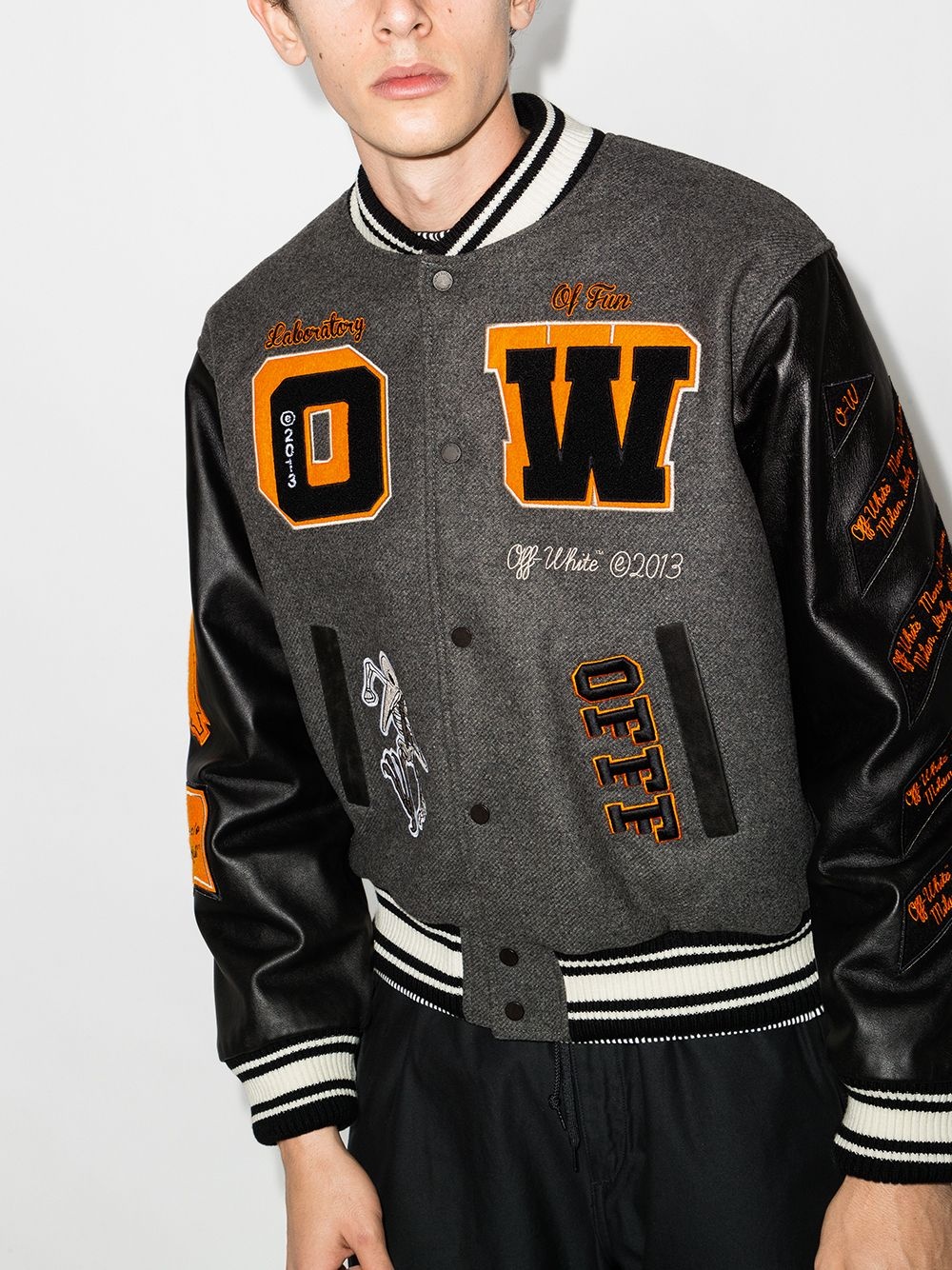 patch-embellished varsity bomber jacket - 2