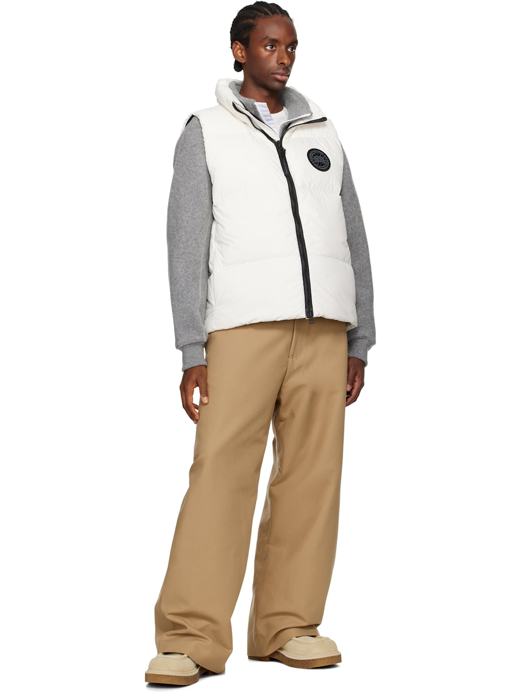 White 'Black Label' Lawrence Puffer Down Vest - 4