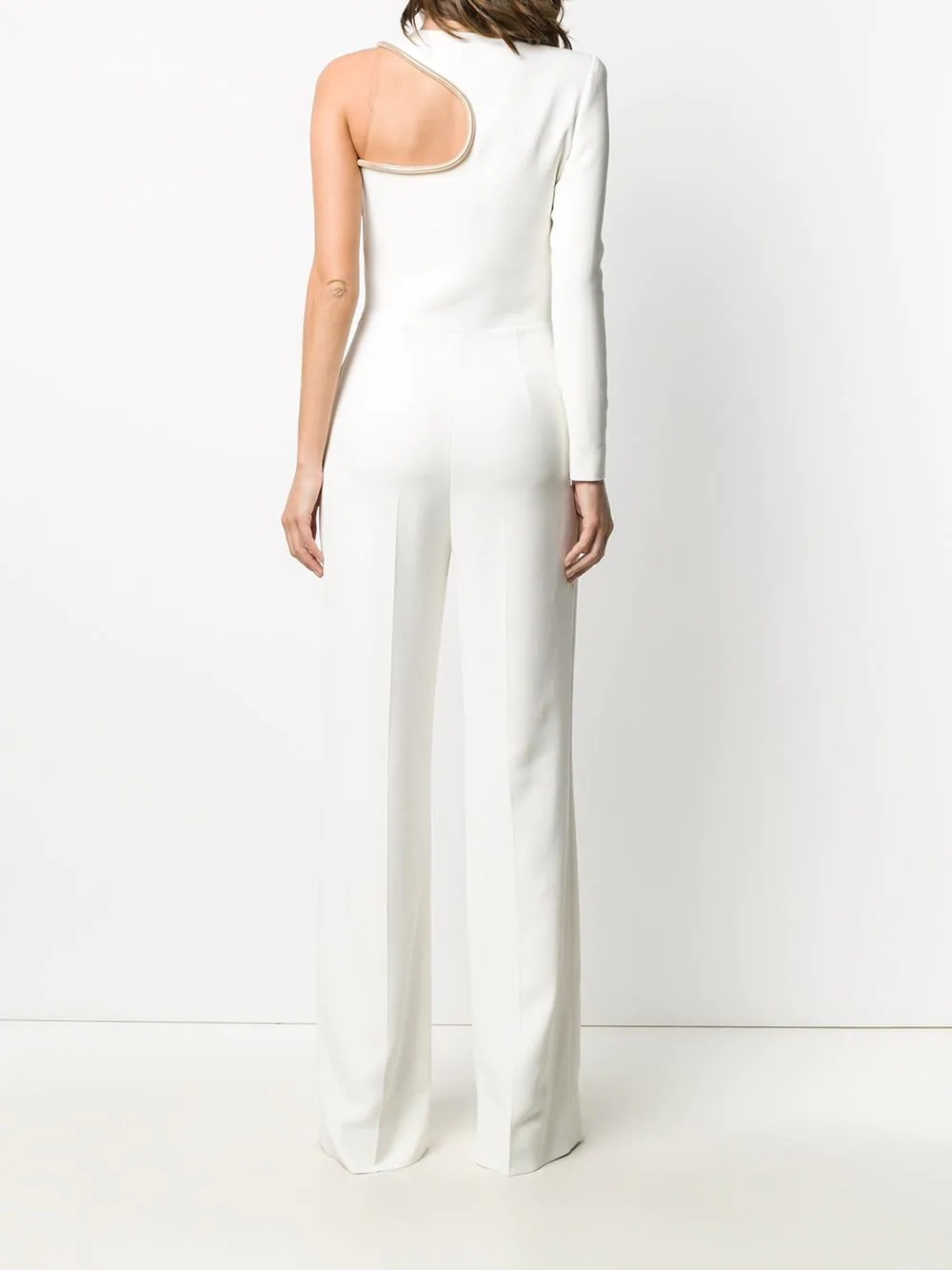 metallic trim asymmetric jumpsuit - 4