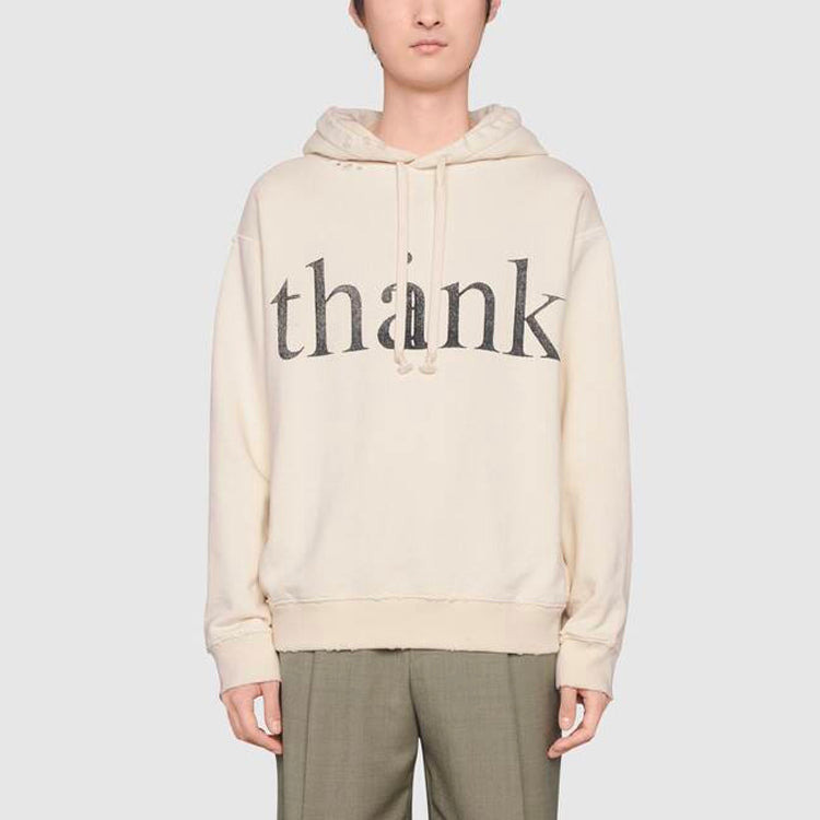Gucci Think/Thank Print Hooded Sweatshirt 'Off White' 634674-XJCXL-9232 - 3