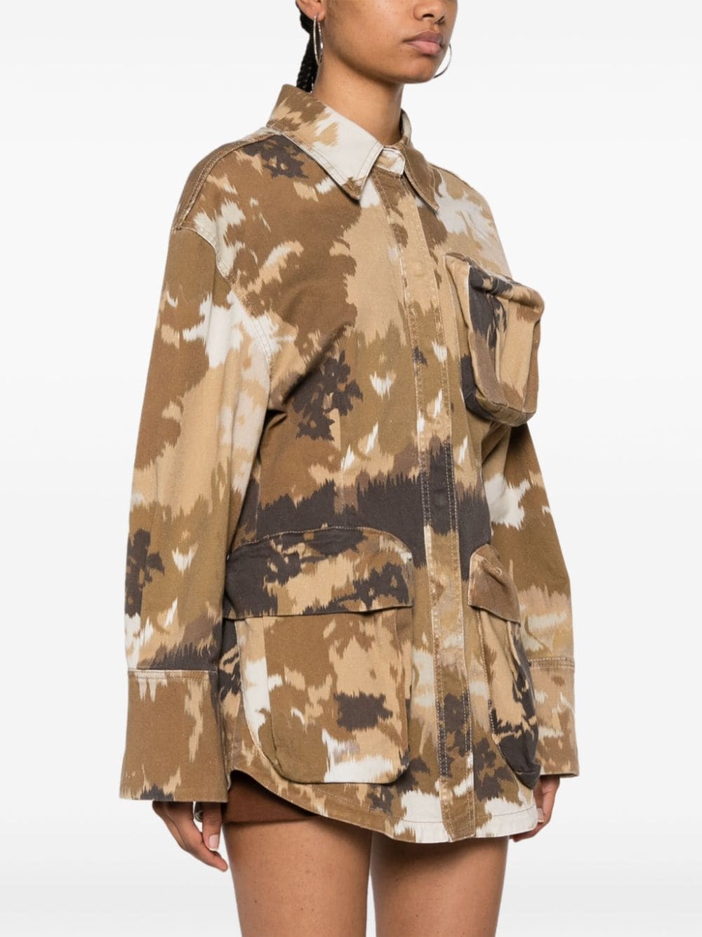 camouflage-print shirt jacket - 3