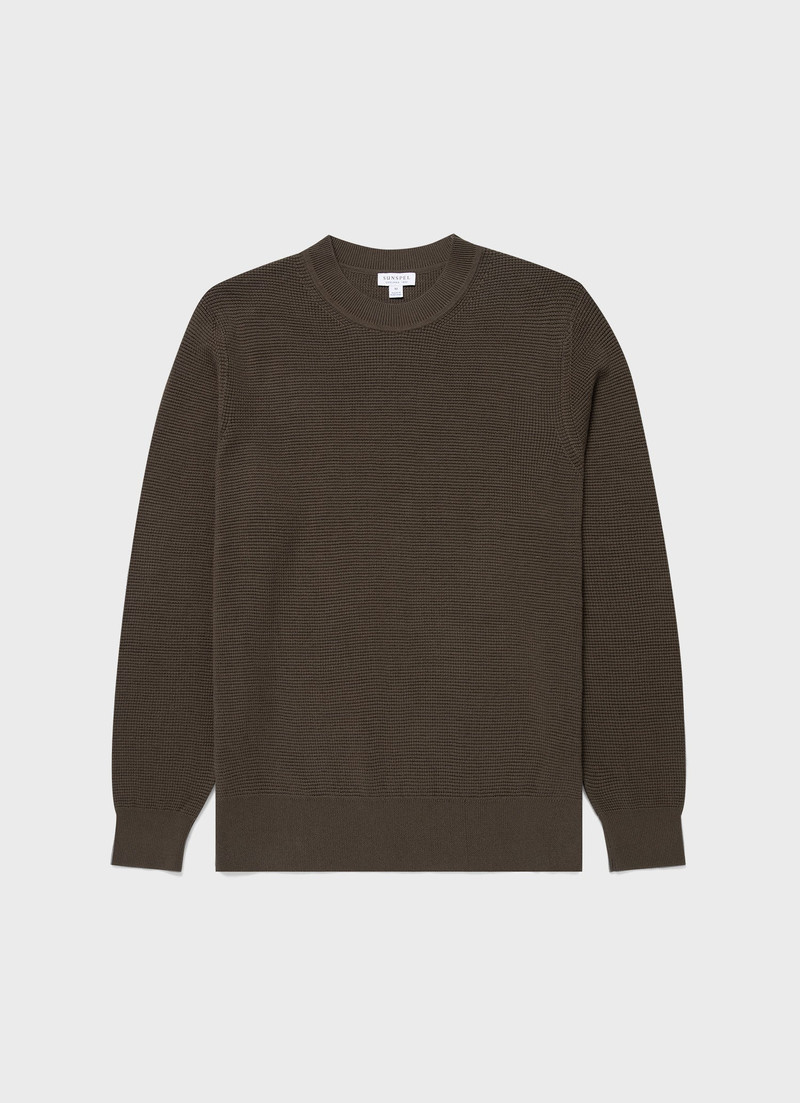 Waffle Stitch Crew Neck Jumper 1