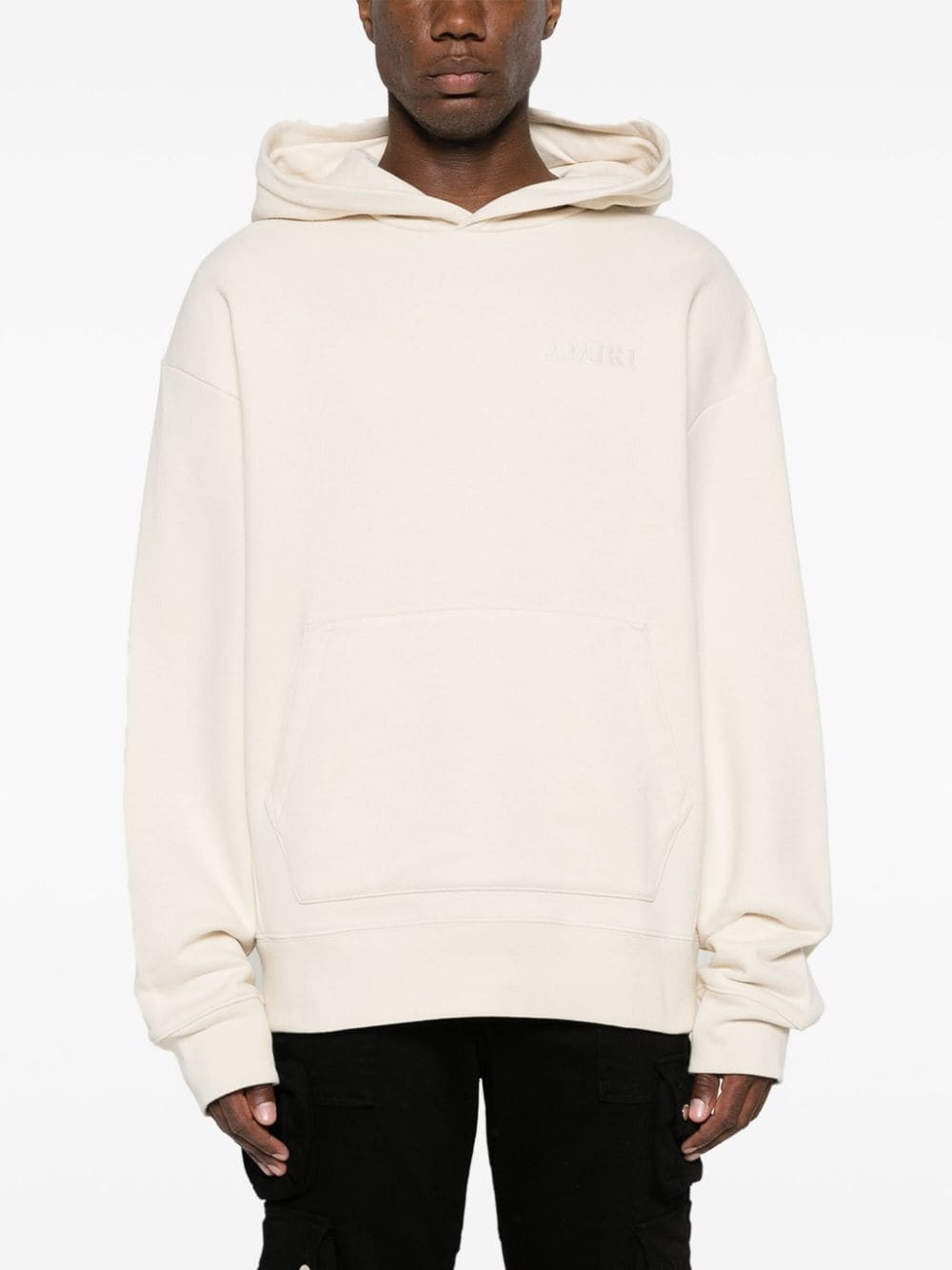 logo-embroidered cotton hoodie - 3