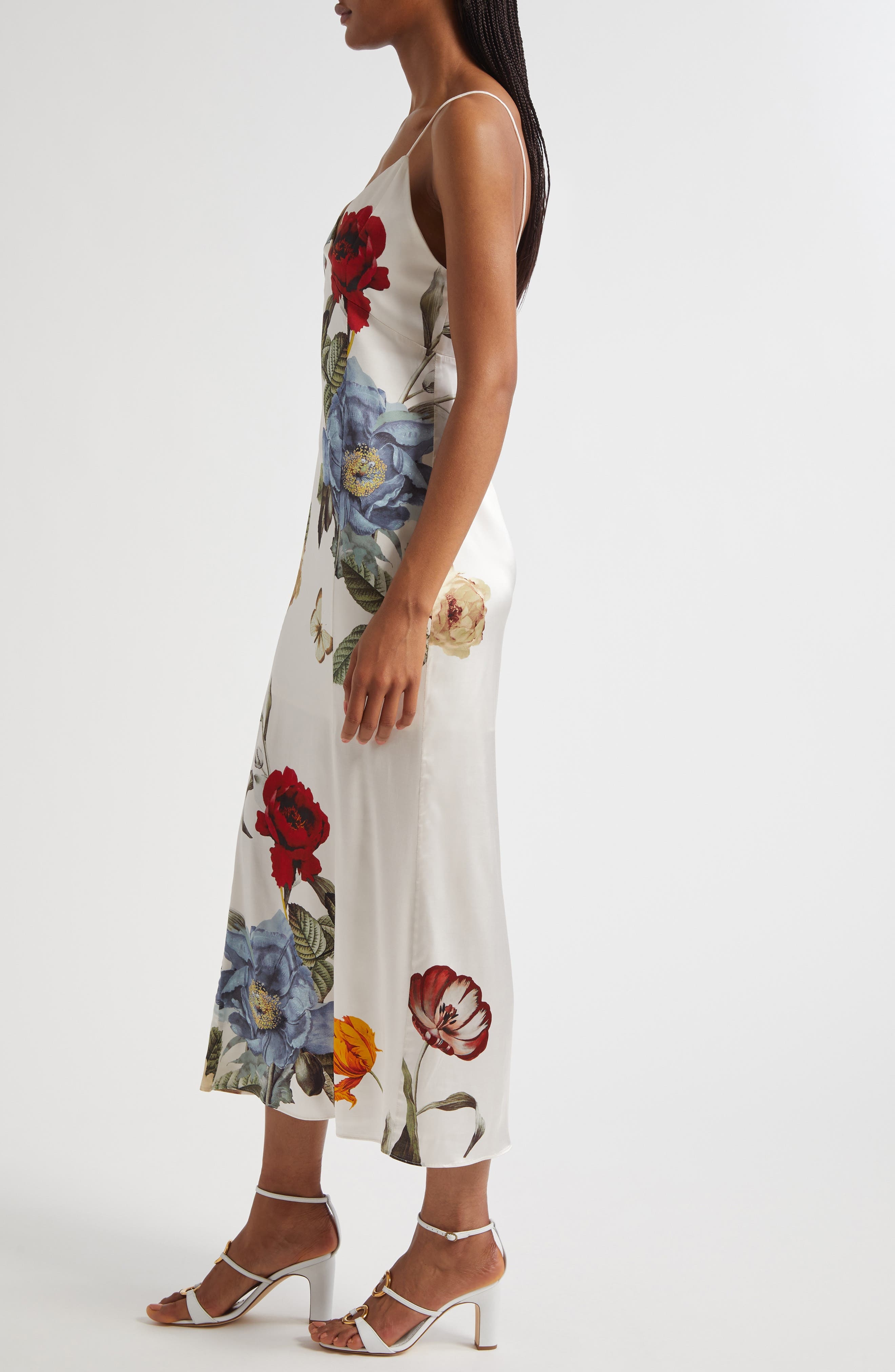 Alice + Olivia Julietta Floral Satin Slipdress in Provence Floral at Nordstrom - 3