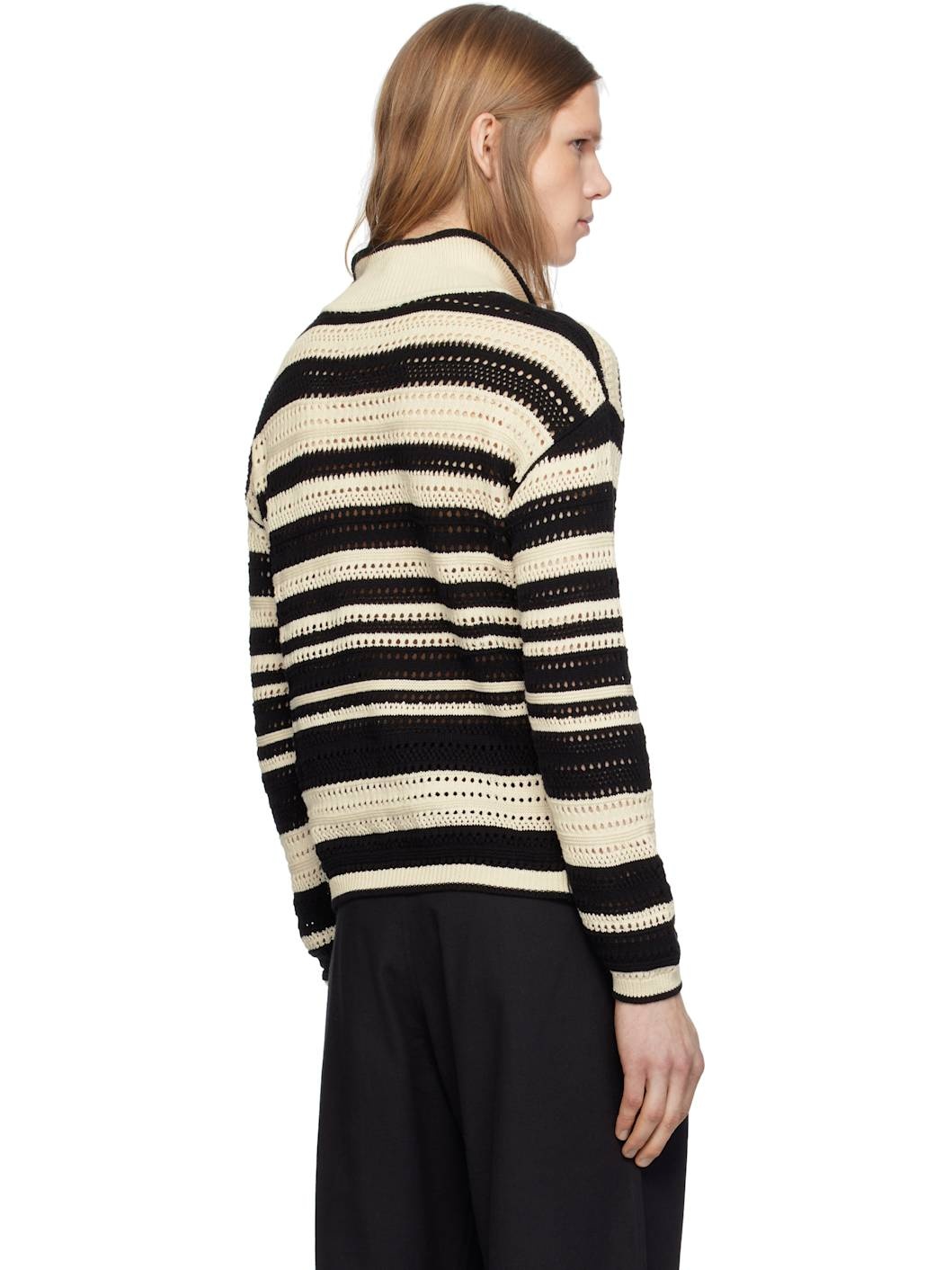 Black & White Crochet Polo - 3