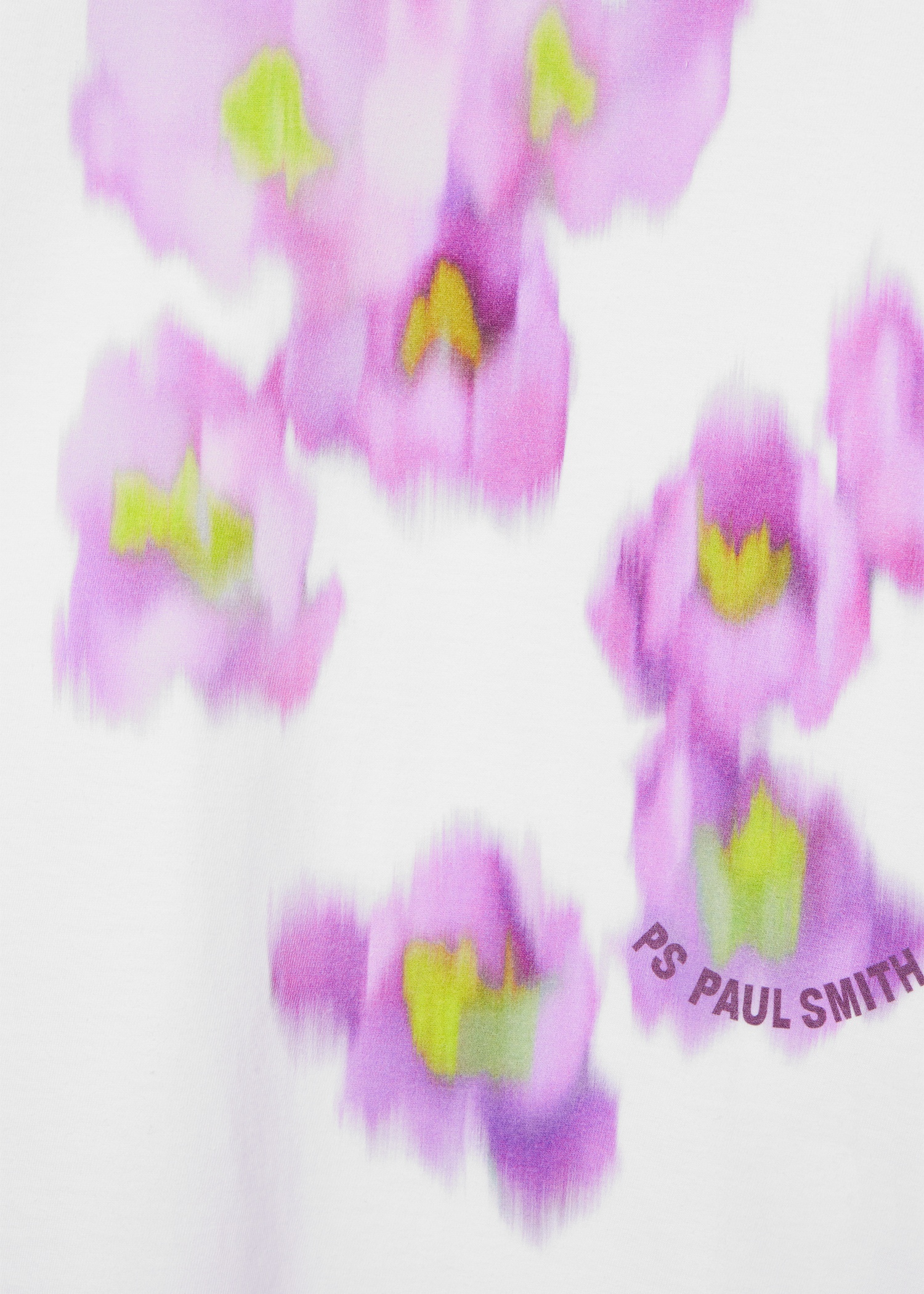 Women's White 'Smudged Flowers' T-Shirt - 2