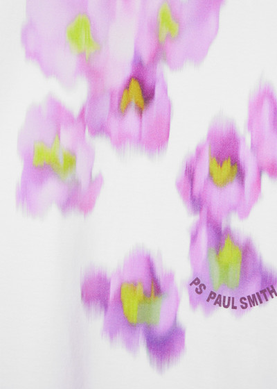 Paul Smith Women's White 'Smudged Flowers' T-Shirt outlook
